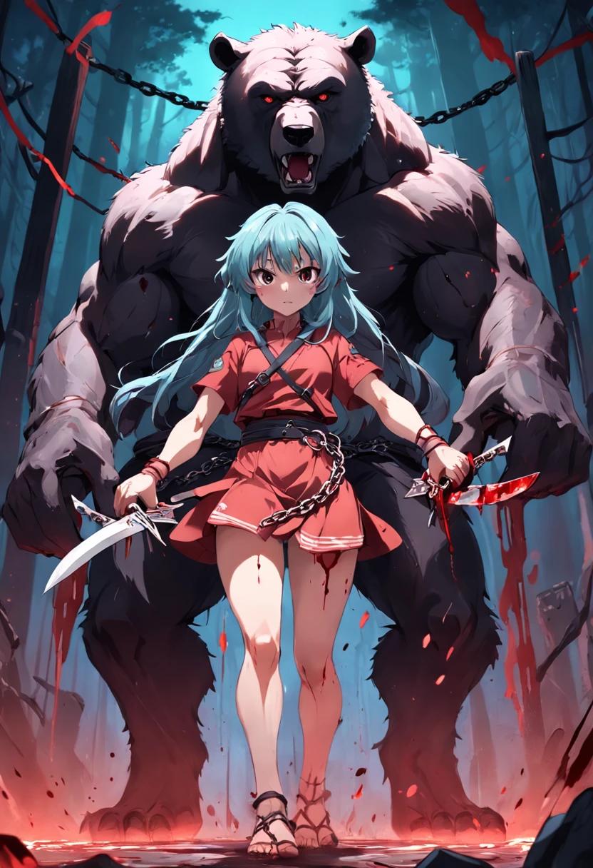 (Highest quality)monster,rape,Vaginal insertion,,Leg spread,Constraints、Japanese,Long Black Hair,Hime cut,Pussy,Nipples,Very flat chest,Very thin body,White tank top,Leather skirt,boots,Gloves,Elbow Guard、suspenders