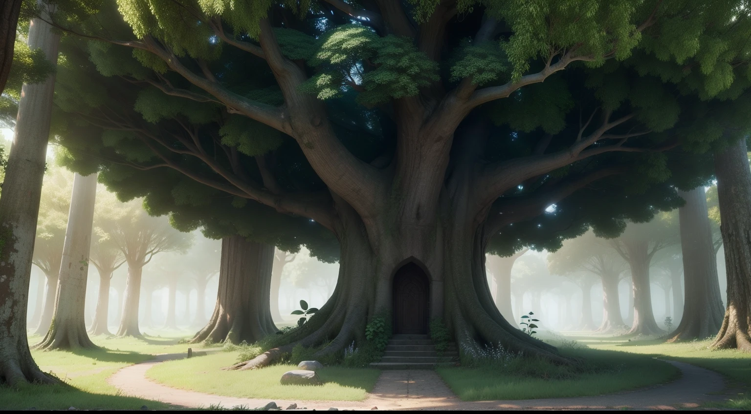 A Big, Leafy Tree, Oliveira, fantasy scenario, 8K, Cinematic