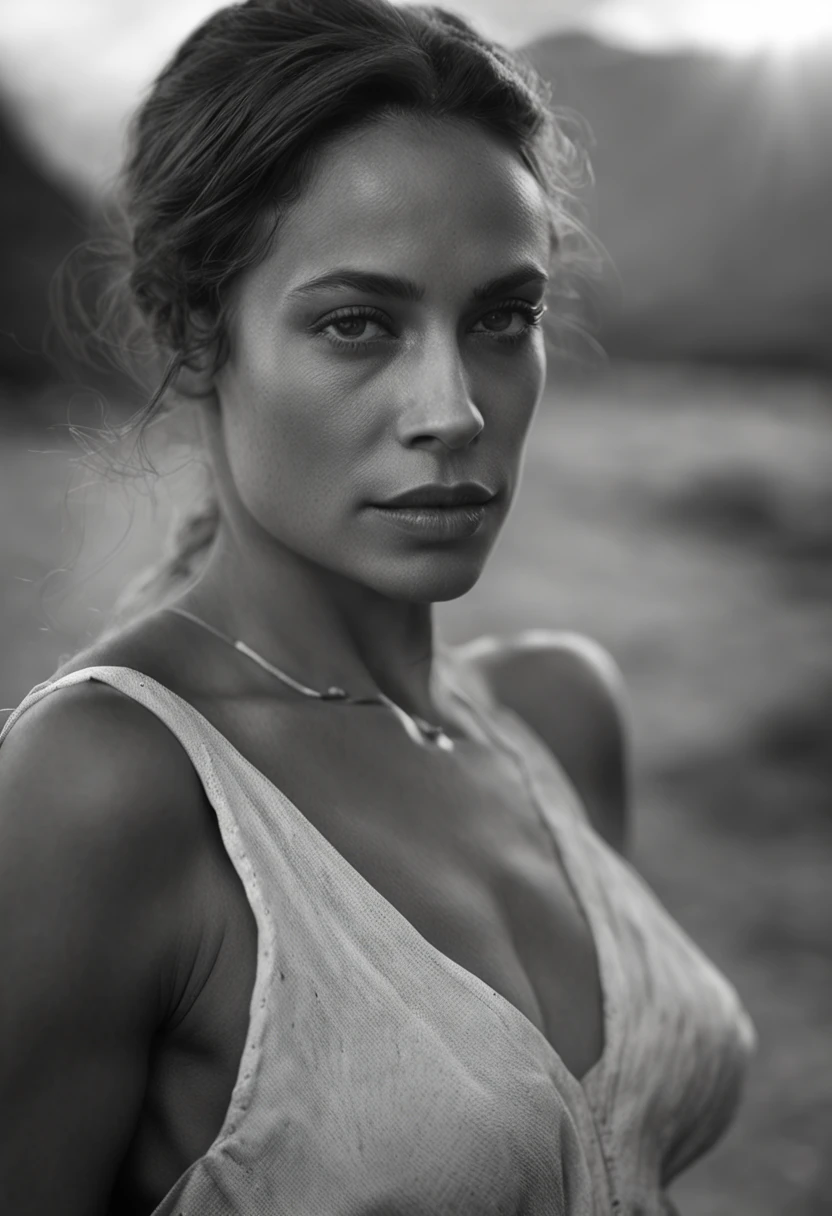 stunning RAW close-up black and white photography portrait of a beautiful woman, sharp focus, highly detailed, 8k UHD, natural lighting, in the style of Annie Leibovitz, Herb Ritts, octane render, maximum detail, hyper-detailed, hyper-realistic, ultra-detailed, highest detail quality, ultra-realistic, shot with canon r5 35mm lens f/5.6 --ar 69:128 --style raw --v 5.2