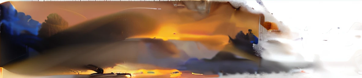 blurry image，A dog with a frisbee in its mouth, Mysterious orange fog, orange fog, Orange mist, (light orange mist), orange clouds, orange dawn, light orange mist, Sand fog, golden mist, the glimmering orange dawn, sunset panorama, Venus breaks dawn, Maurice Sapiro, The lake is a molten gold file, Heavy fog