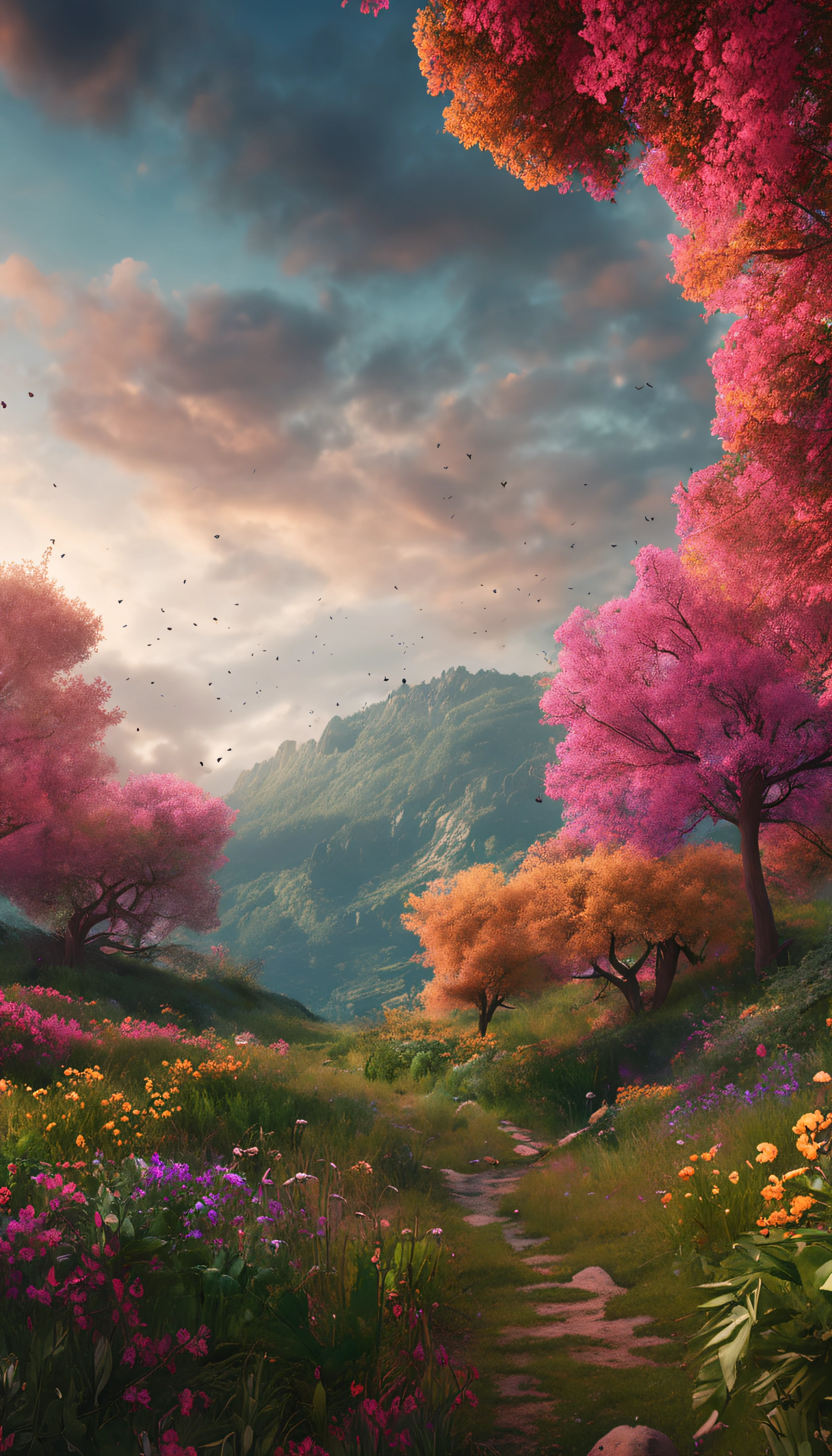 scenecy，grassy fields，vale