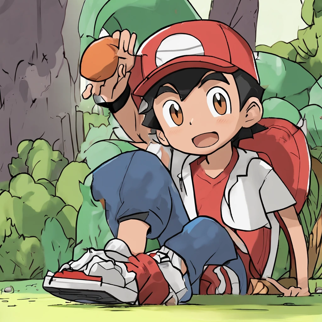Make a drawing of Ash Ketchum with your Pokemon
