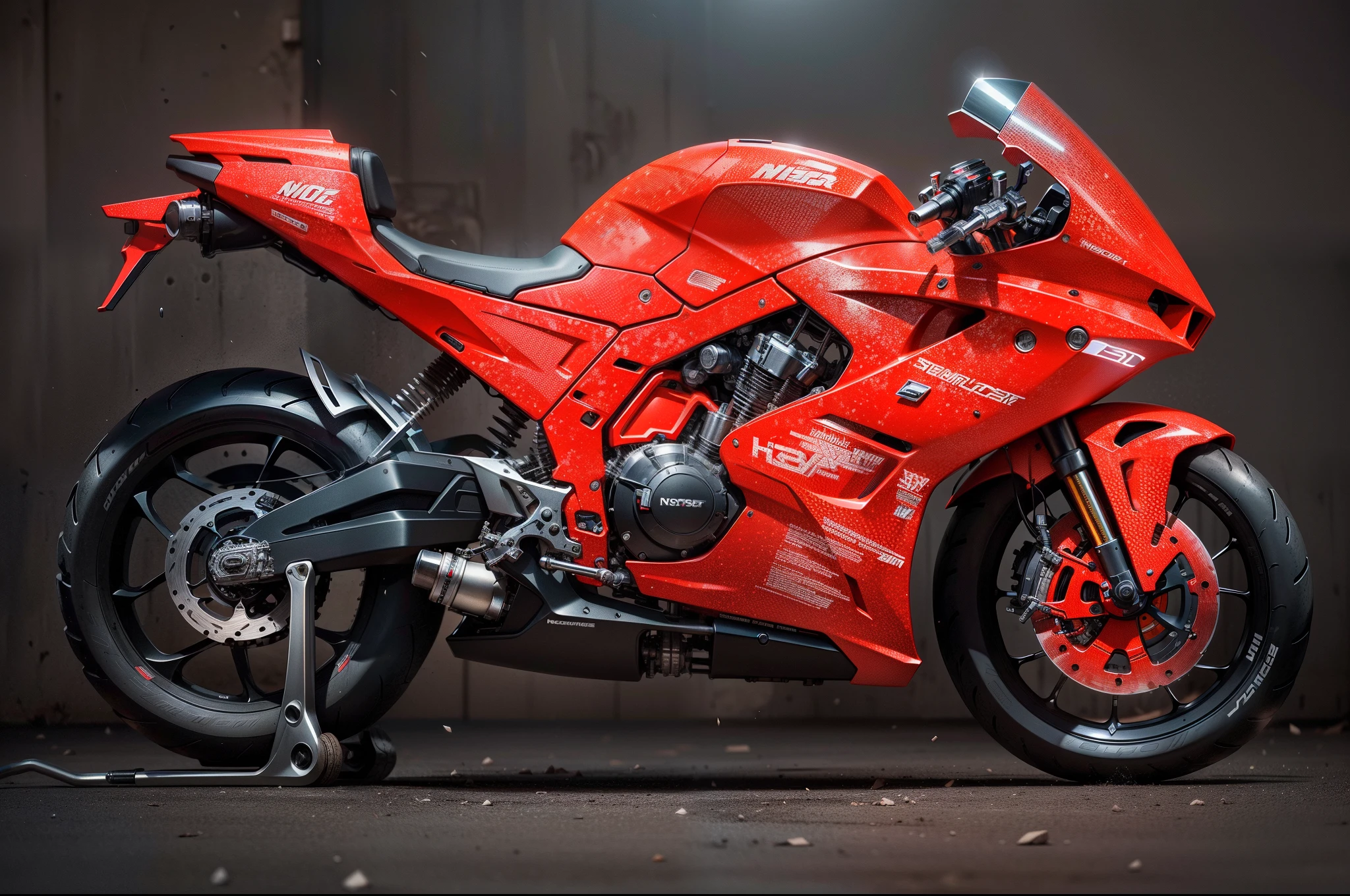 Network Mechanical Technology Motorcycle,Nousr, Biomechanicals,hyper realisitc, Steel, Complex design, insanely details, finely detailled, Extremely clear lines, cinmatic lighting, photograph realistic, A detailed masterpiece