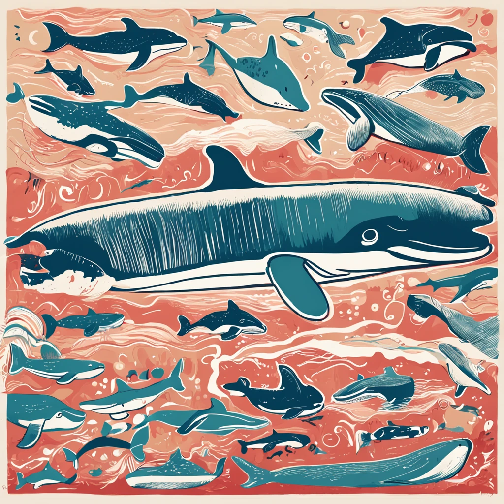 adolable，whales，white backgrounid