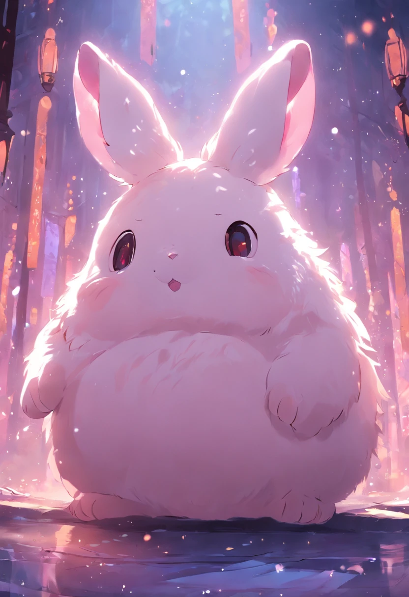 "cute and fluffy chubby fantasy bunny creature"