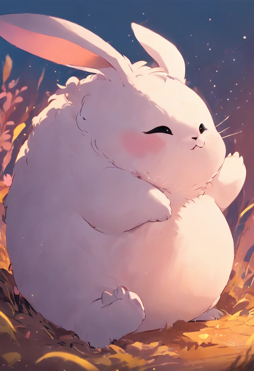 "cute and fluffy chubby fantasy bunny creature"