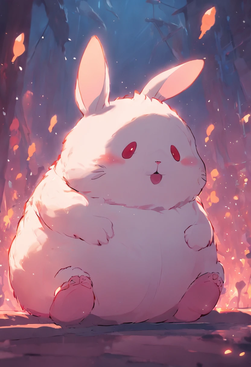 "cute and fluffy chubby fantasy bunny creature"