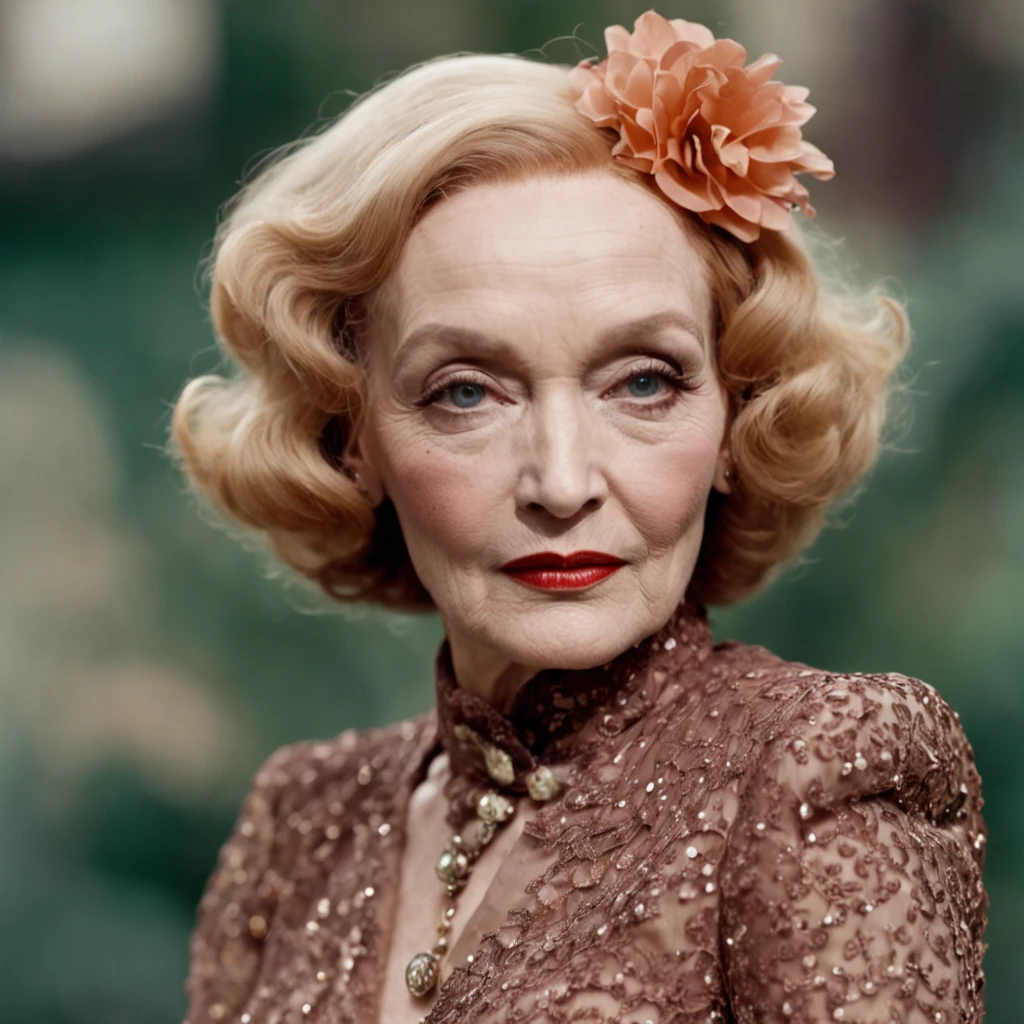 Marlene dietrich aos 68 anos em 1968 com um penteado dos anos 60, flower power, lsd, psicodelia