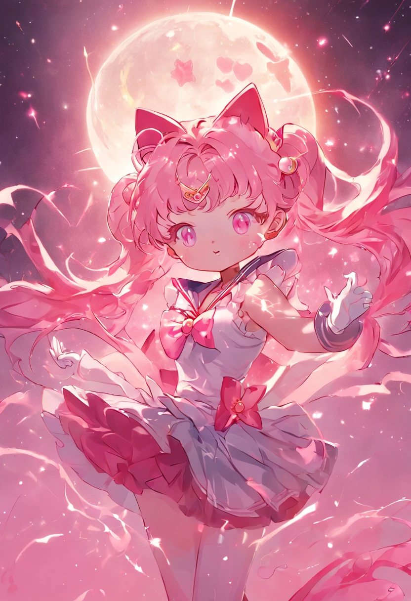 "Hello Kitty meets Sailor Moon, creating a unique hybrid character with a touch of magic."
