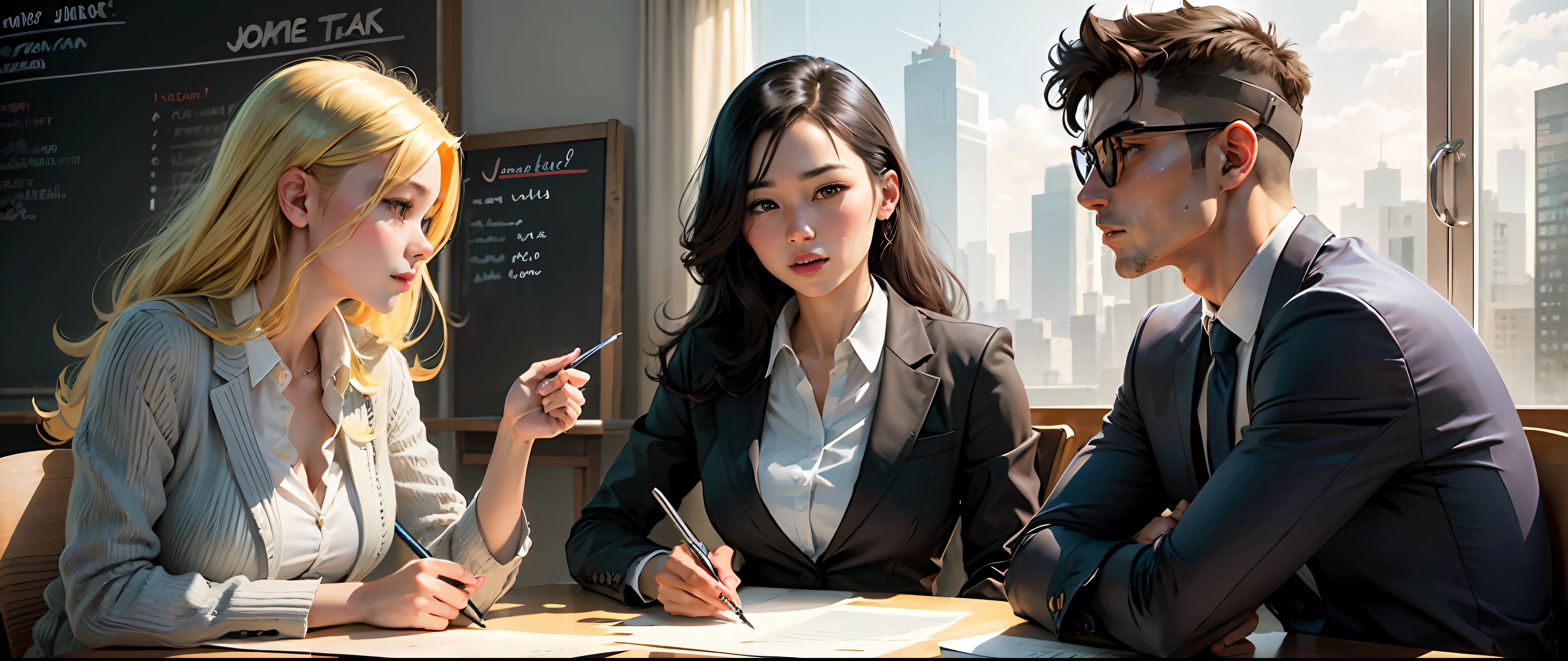 Job Interviews for Students、Comic book style --auto