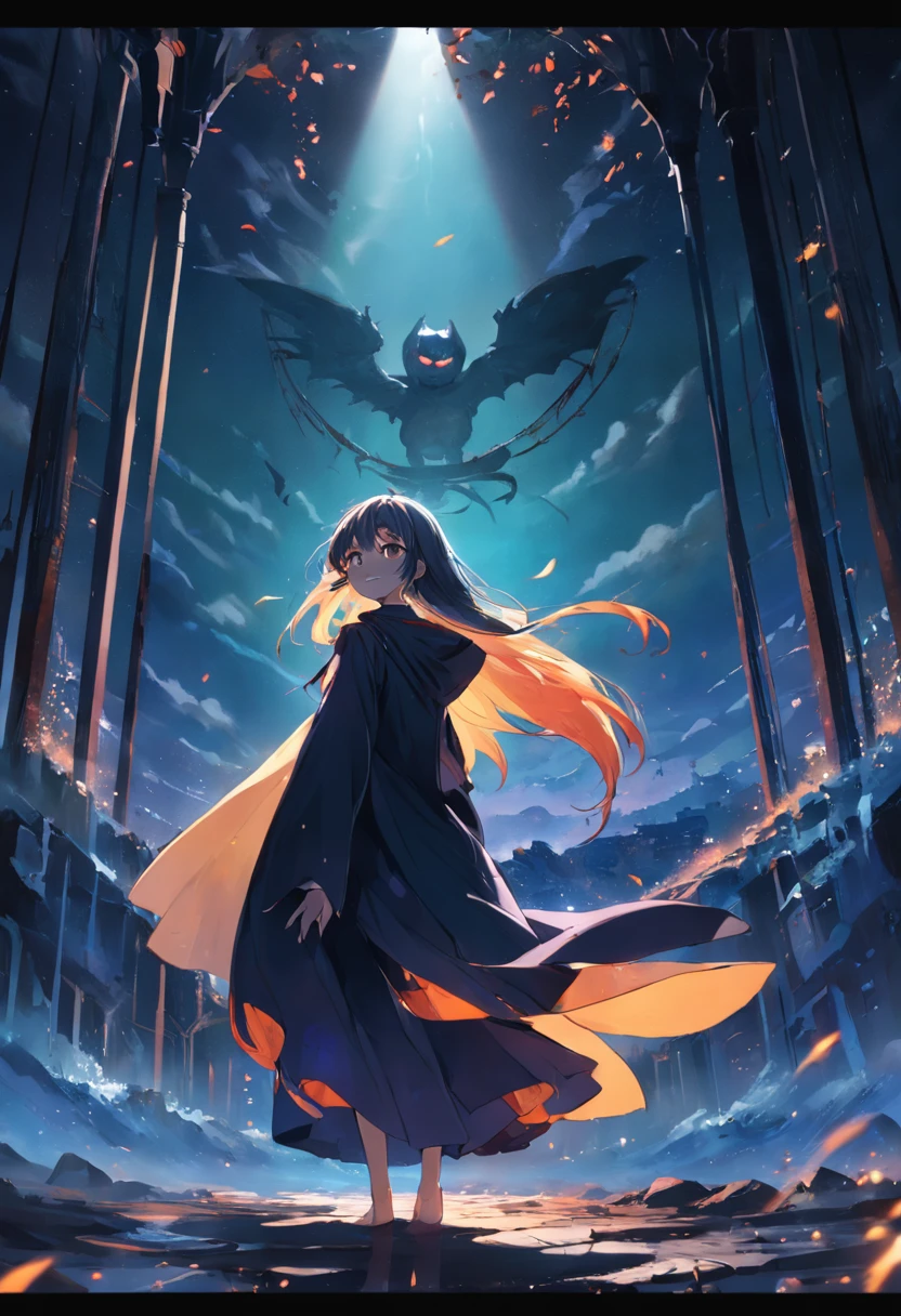 At that moment, a stranger emerged from the shadows, a plump man with a beaming smile that defied the prevailing desolation. Her cloak fluttered in the wind, like a banner of hope, in a world that seemed to have abandoned her.