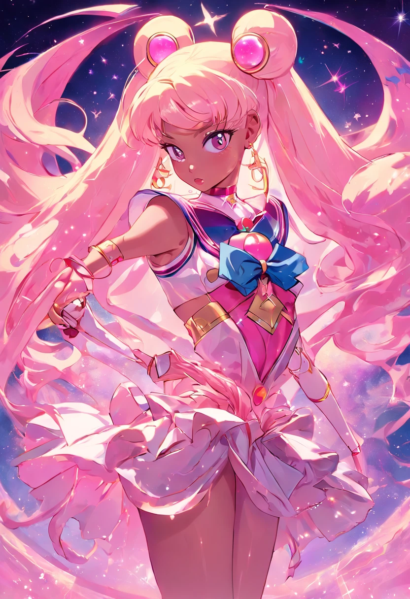 "nicki minaj portrayed as a fusion between Sailor Moon and a powerful warrior"