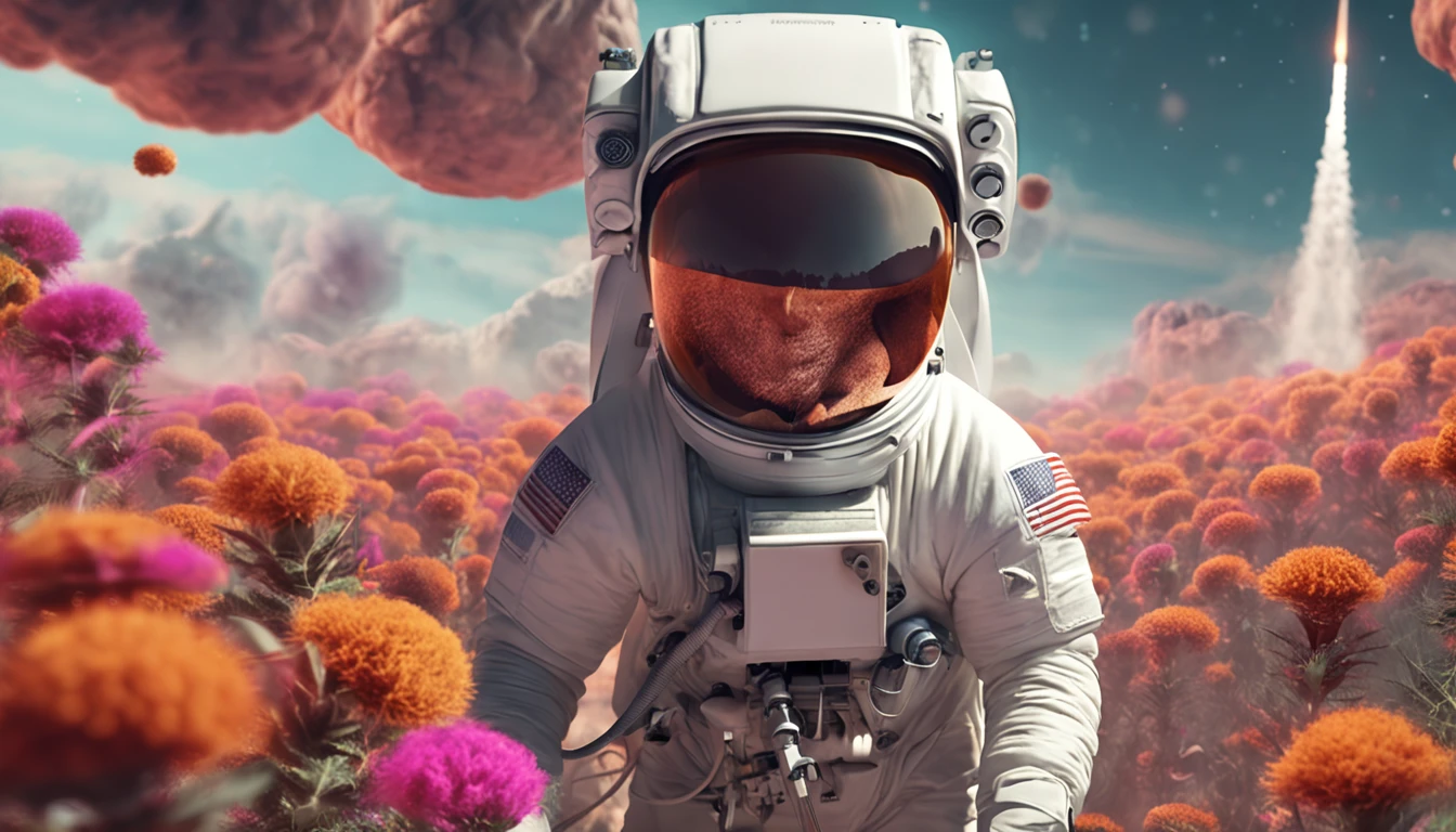 papel de parede realista, 8k, astronauta, Cultivando de cannabis, maconha, outer space, astronauta pernambucano, Pernambuco, hiperealista