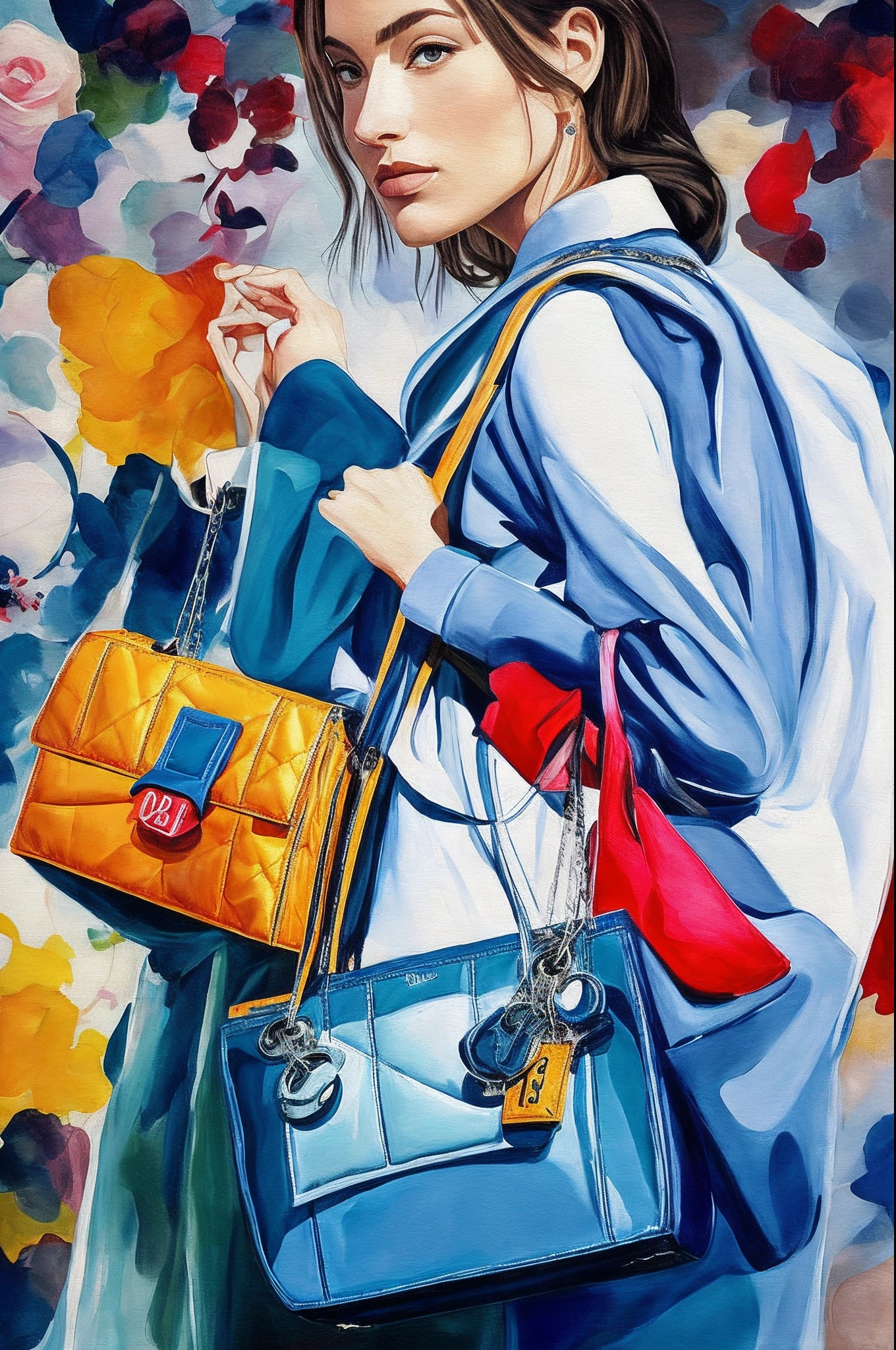 Dior luxury bag court paintings