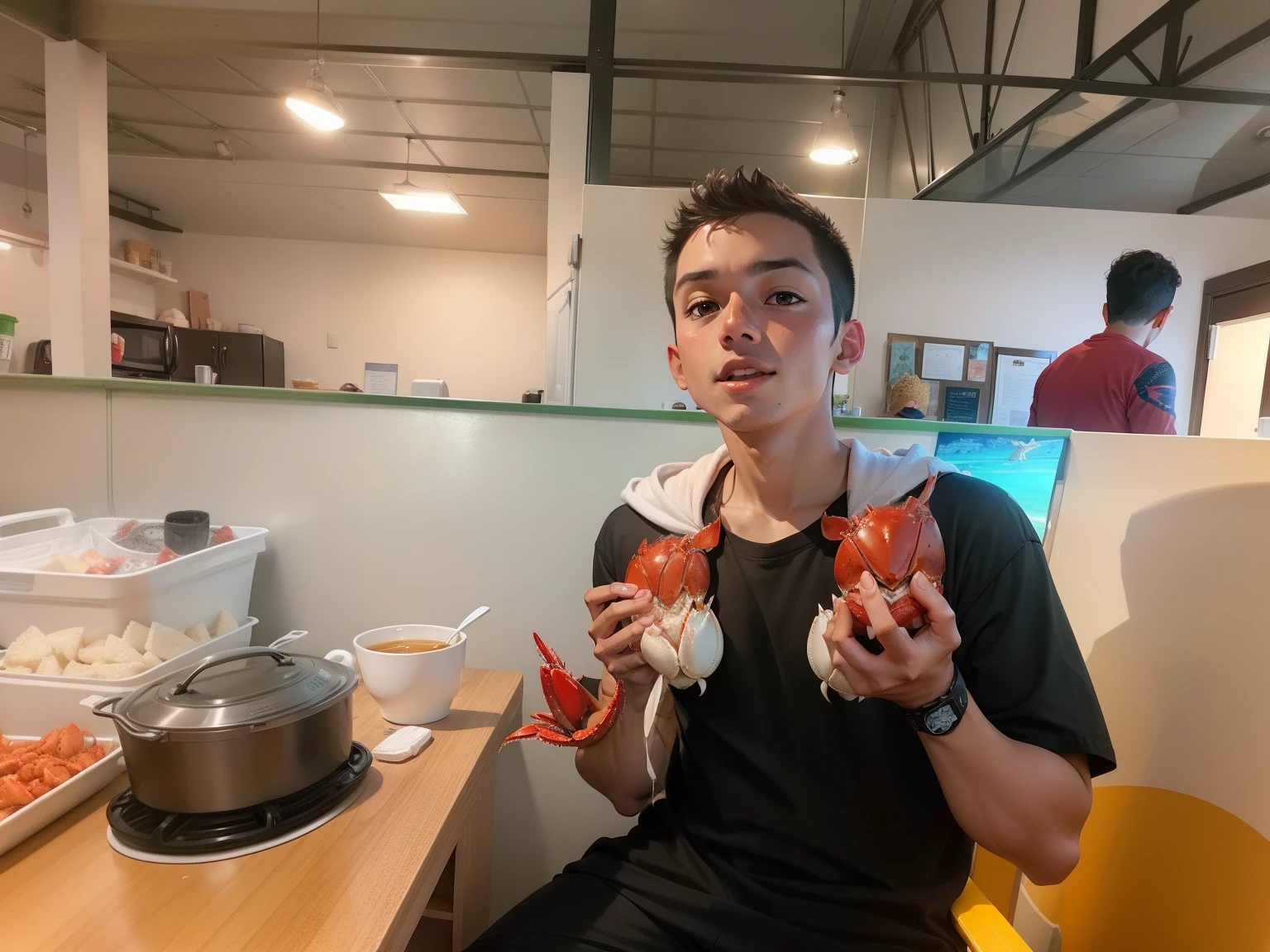 Crab eat cute boy