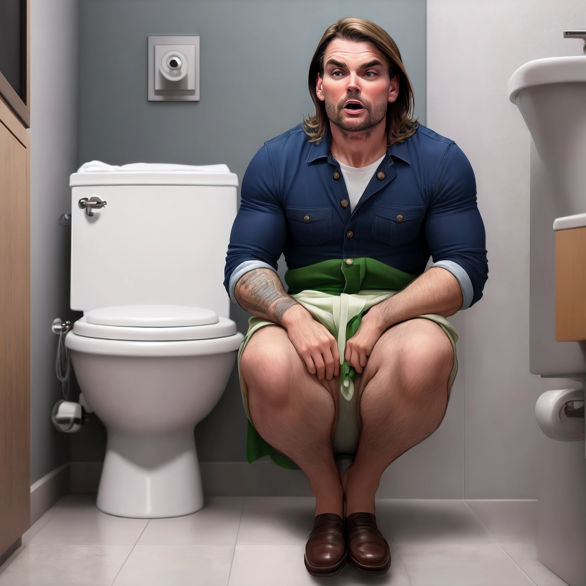 Jair Bolsonaro pooping in a toilet