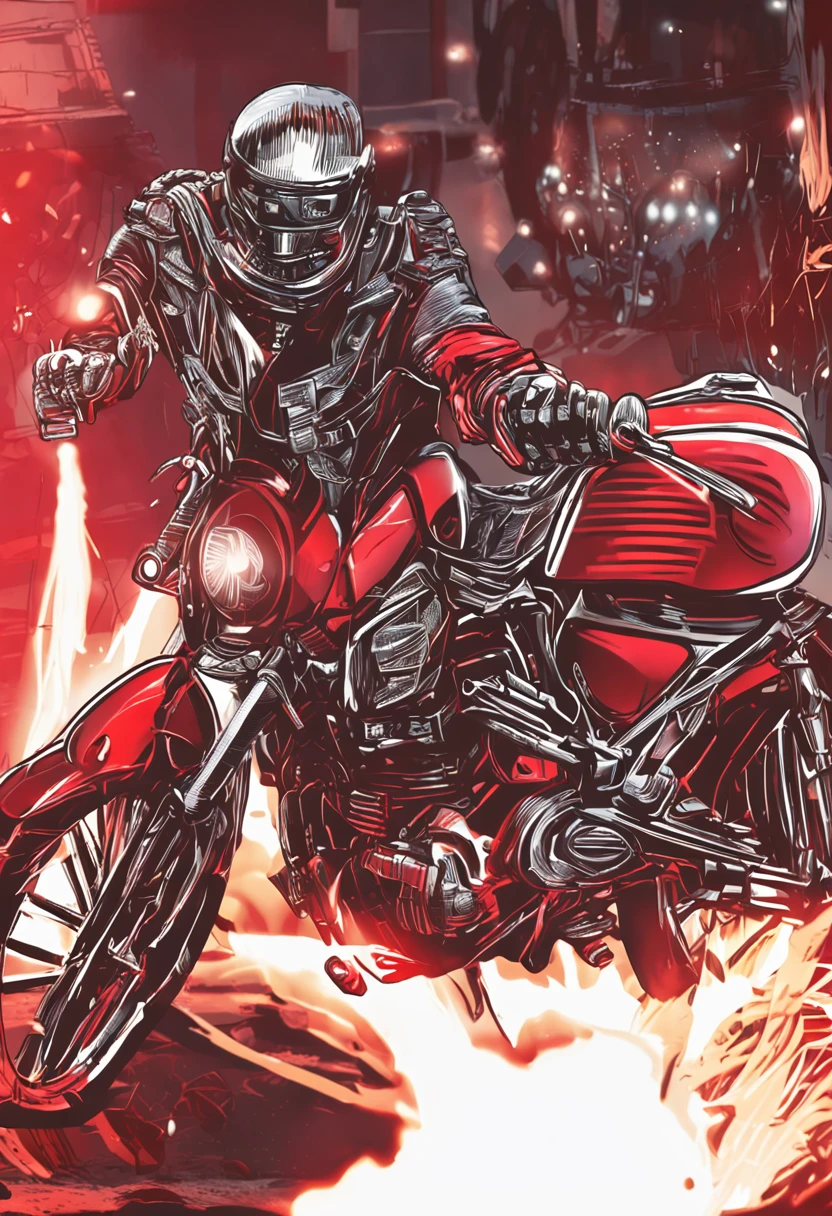 A pair of fighting gloves,red colour,Mirror effect,The light is bright,actionpacked,Rebar-like material,Sharp knuckles,Detailed leather grain