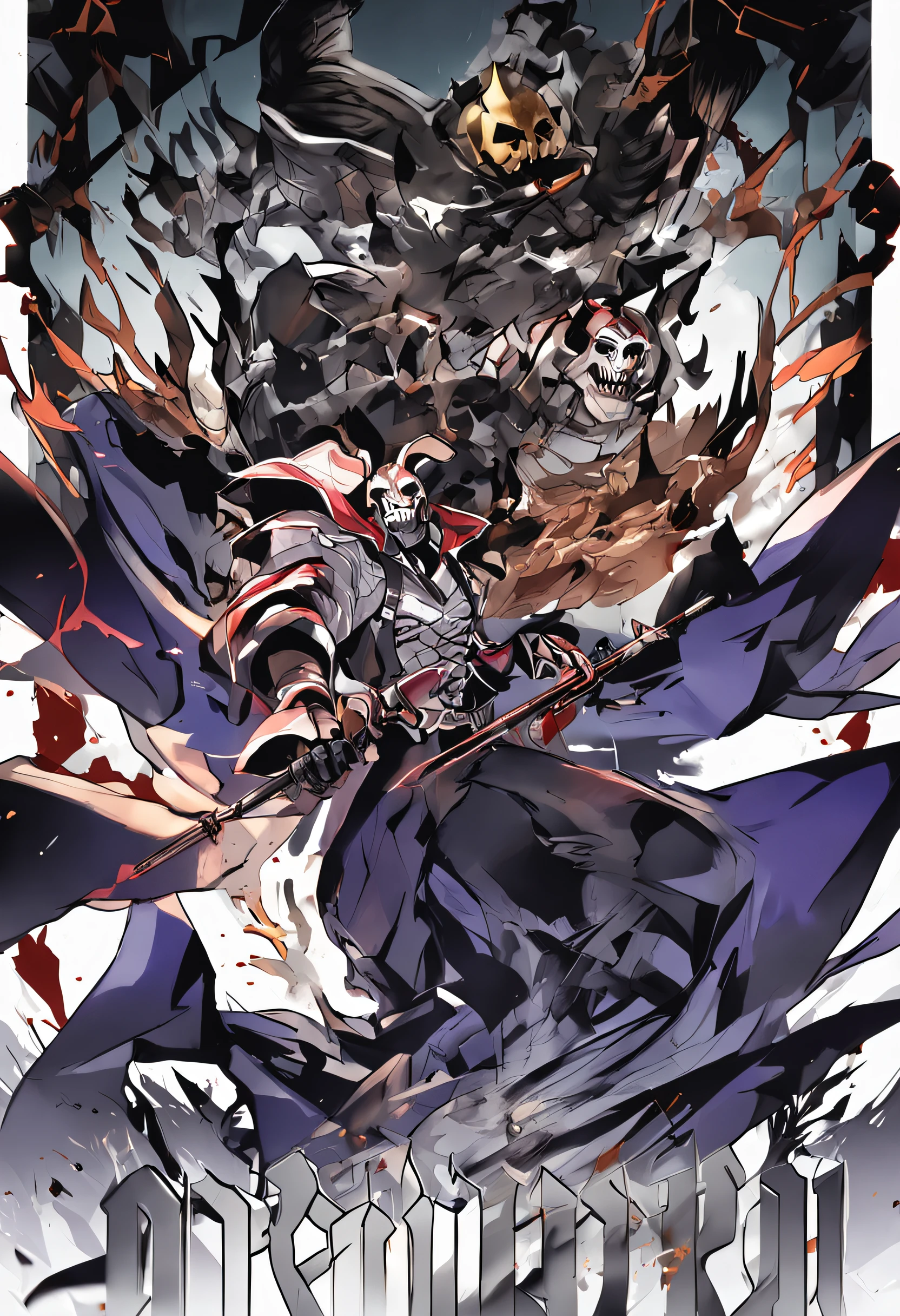 Overlord anime protagonist ink style