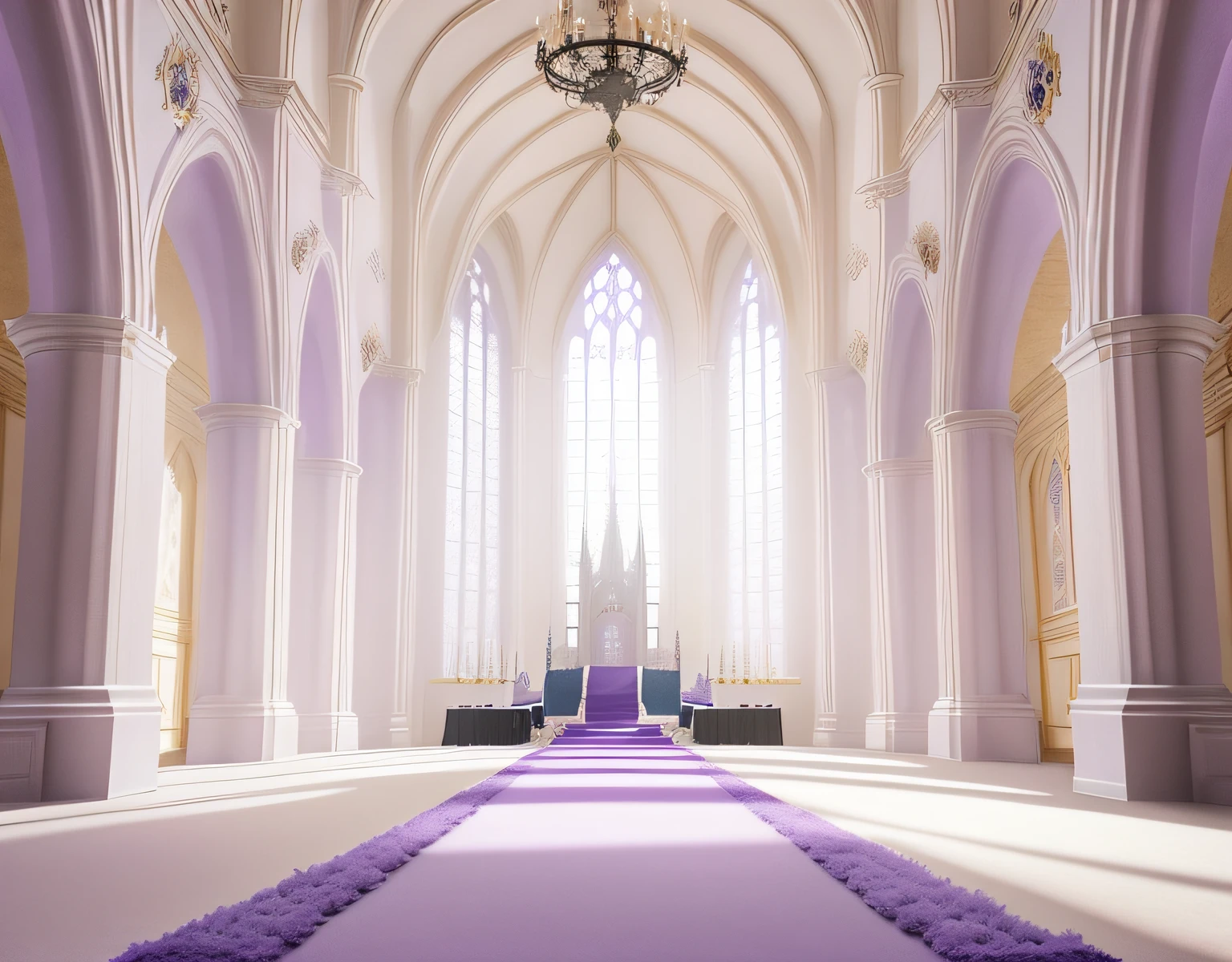 Purple carpet in the church，There are purple carpets and purple carpets, Castle background, dark pastel castle background, Inside an epic Gothic castle, castle scene manga, Beautiful castle, fairy tale style background, Gothic castle, inside her surreal vr castle, Singing on the rocks, Castle, Official artwork, luxury castle, Castle hall, Medieval Castle Background, borgar