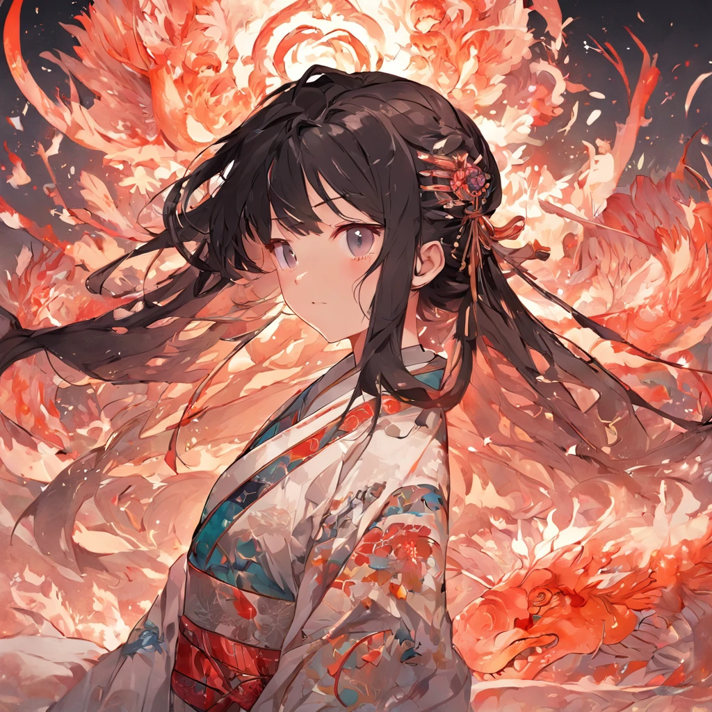 (White background:1.4),(Silhouette of the girl's whole body, Eyes closed, Long black hair, Oriental elements),(Chinese illustration:1.3,paper art:1.3, Quilted paper art:1.2),( reasonable design, Clear lines, High sharpness,Best quality, Very detailed, Masterpiece, movie light effect, 4K )
