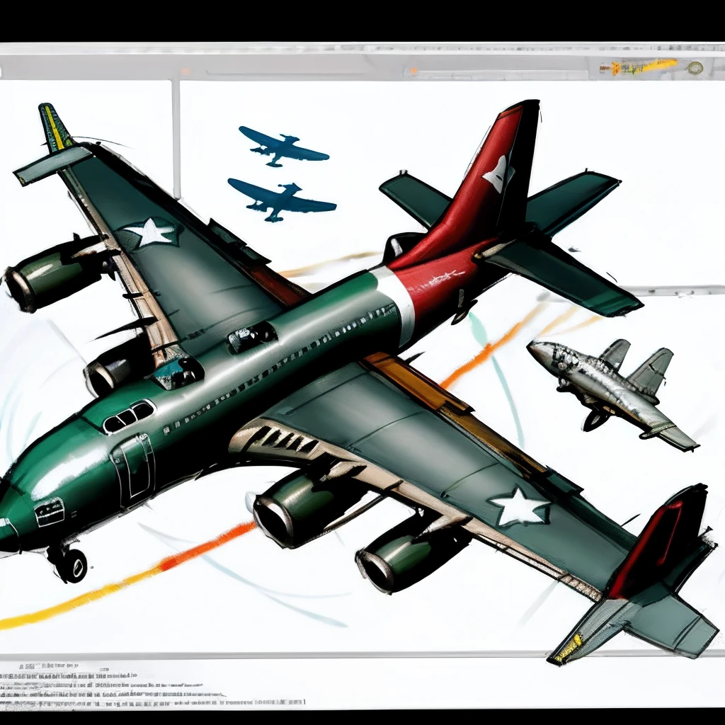 Sketch wings with airplane
