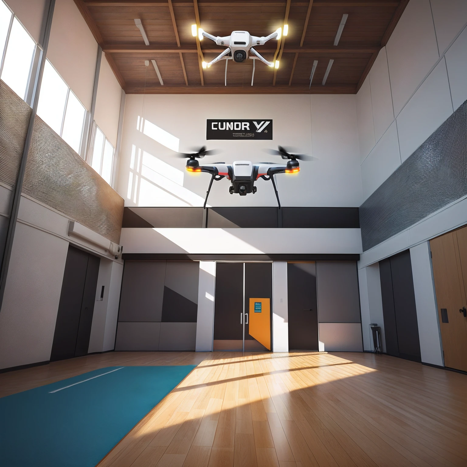 Campus advertising indoor drone VR