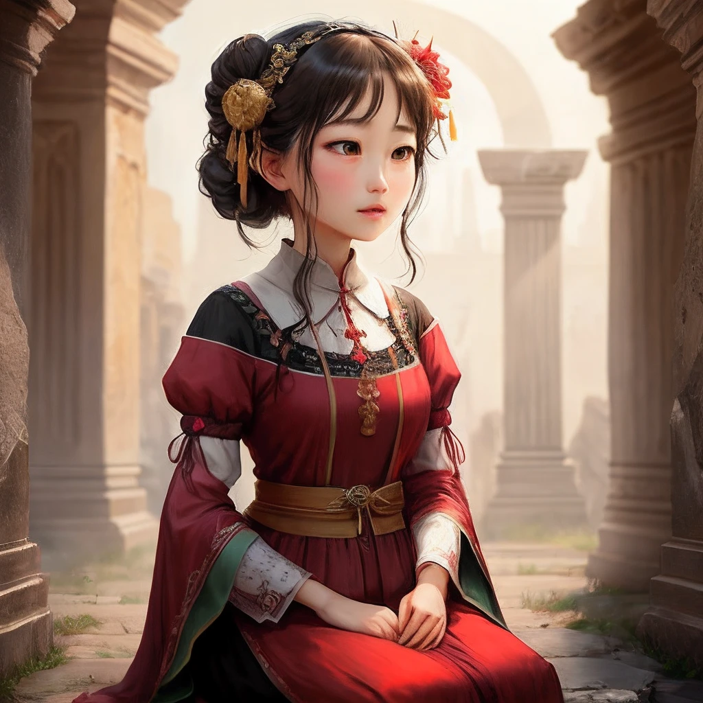 The ancient style girl shivered