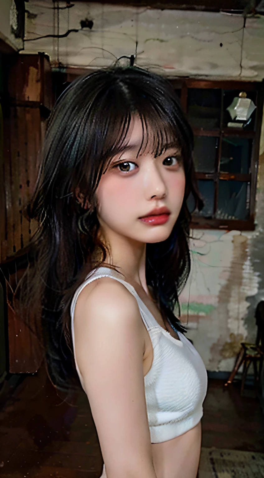 There is a woman standing in a room in a white sports bra, Gorgeous young Korean woman, Beautiful young Korean woman, beautiful Korean women, Korean Girl, Young adorable Korean face, Korean Woman, young cute wan asian face, Portrait of female Korean idol, korean female fashion model, Beautiful Asian Girl, sports wear, Sportsbra