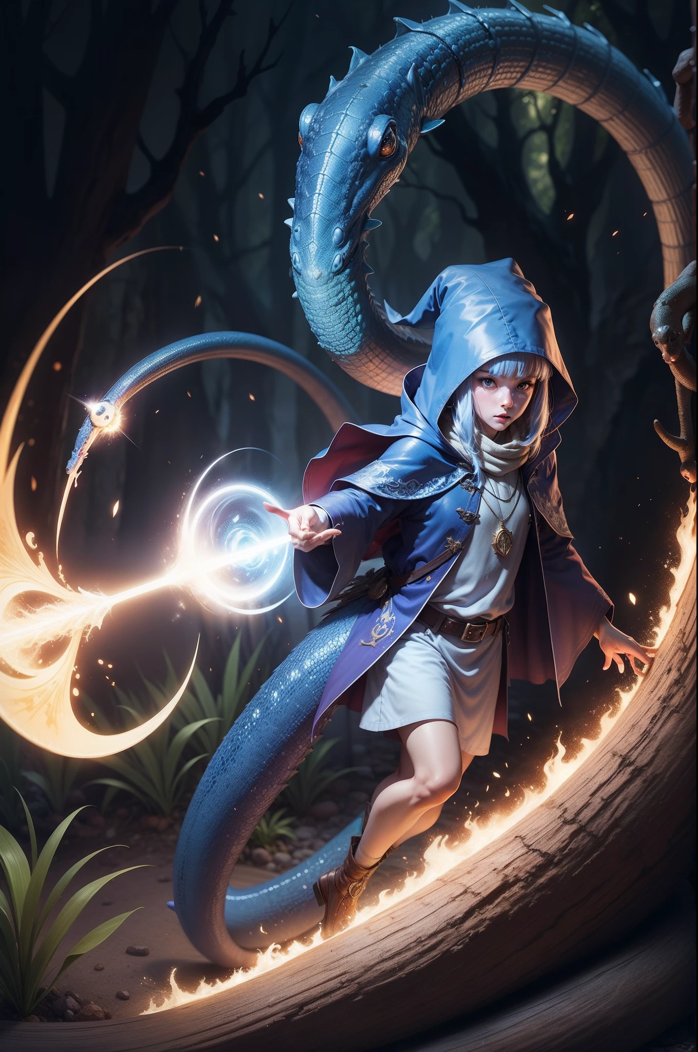 Magical wizard salamander