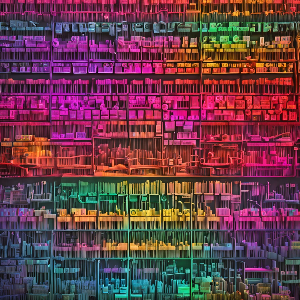 Brush Keyboard Technology Rainbow Frame Art