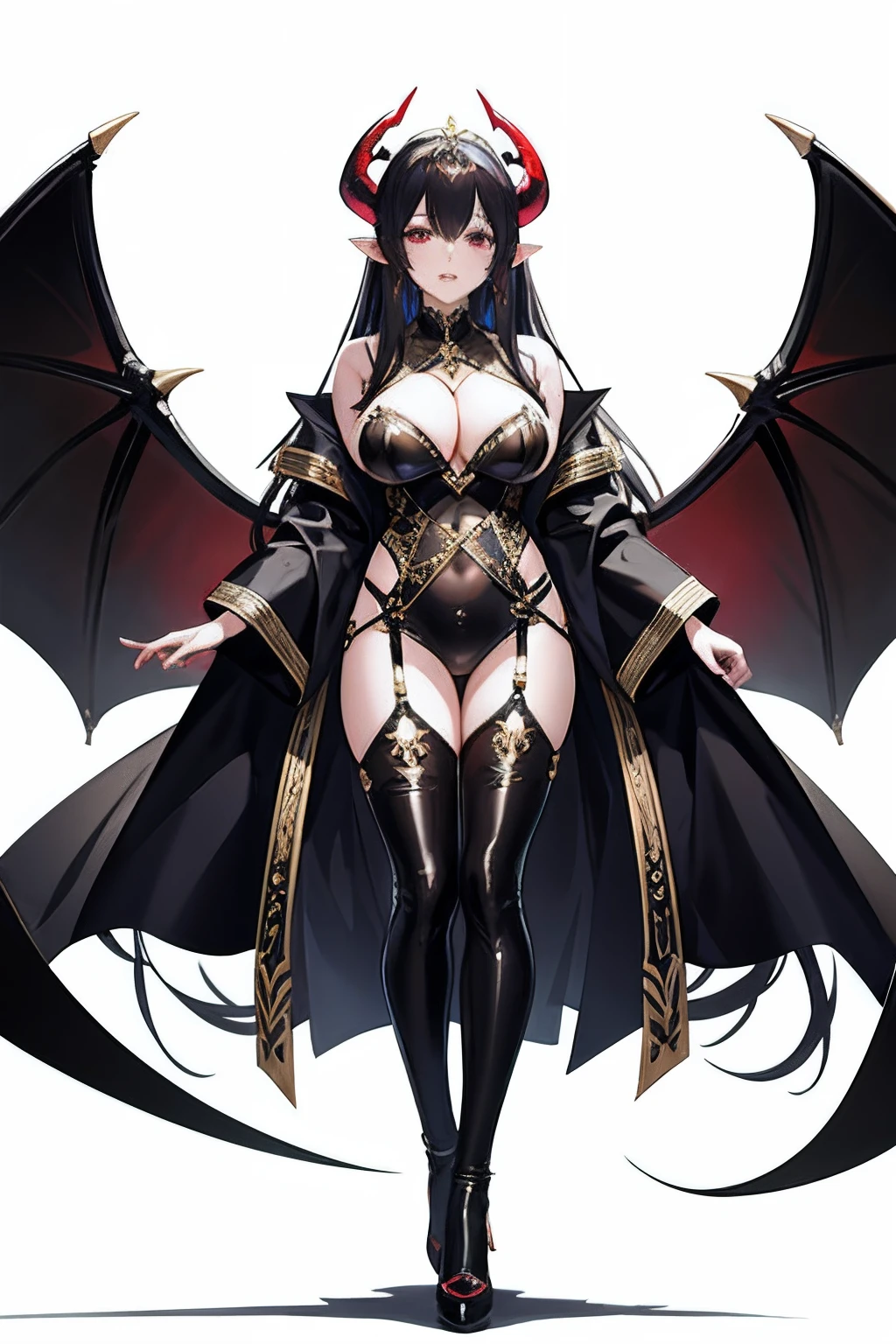 An ultra-high picture quality、gorgeous background、Queen of Succubi、Tight clothes、Glossy impression、Devil's Wings