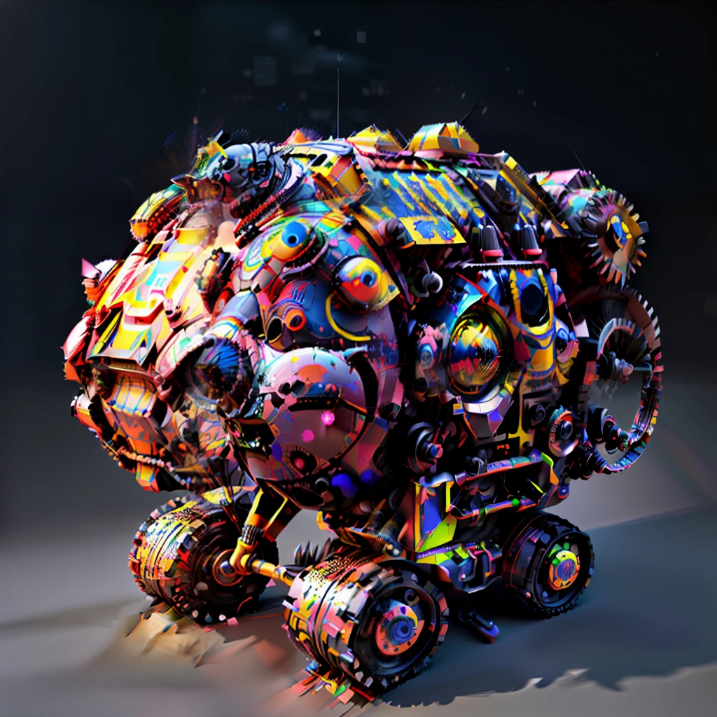 Small bulldozer、3D、Cute robot