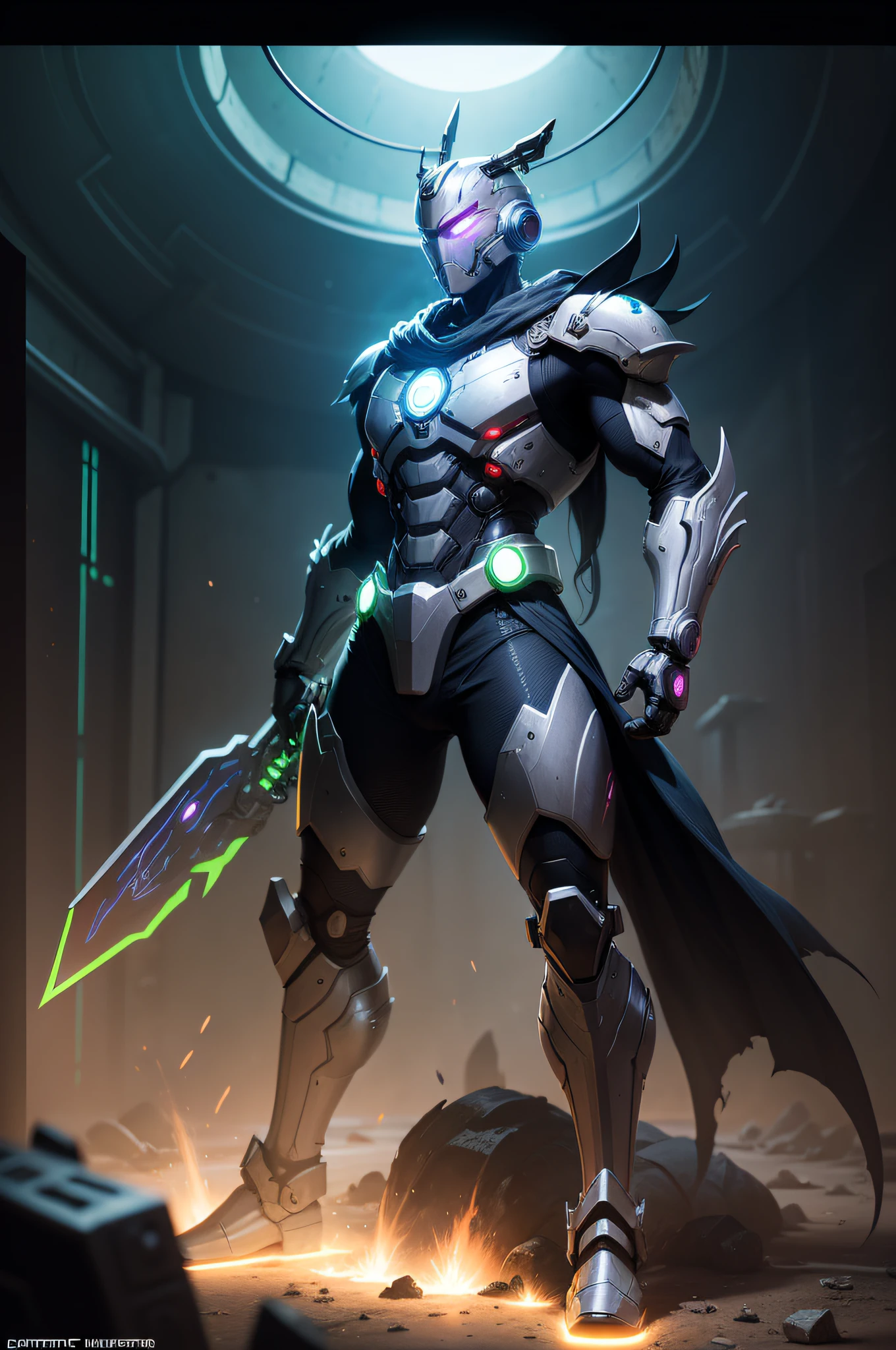fighter cybernetic hero toxic concept art fantasy
