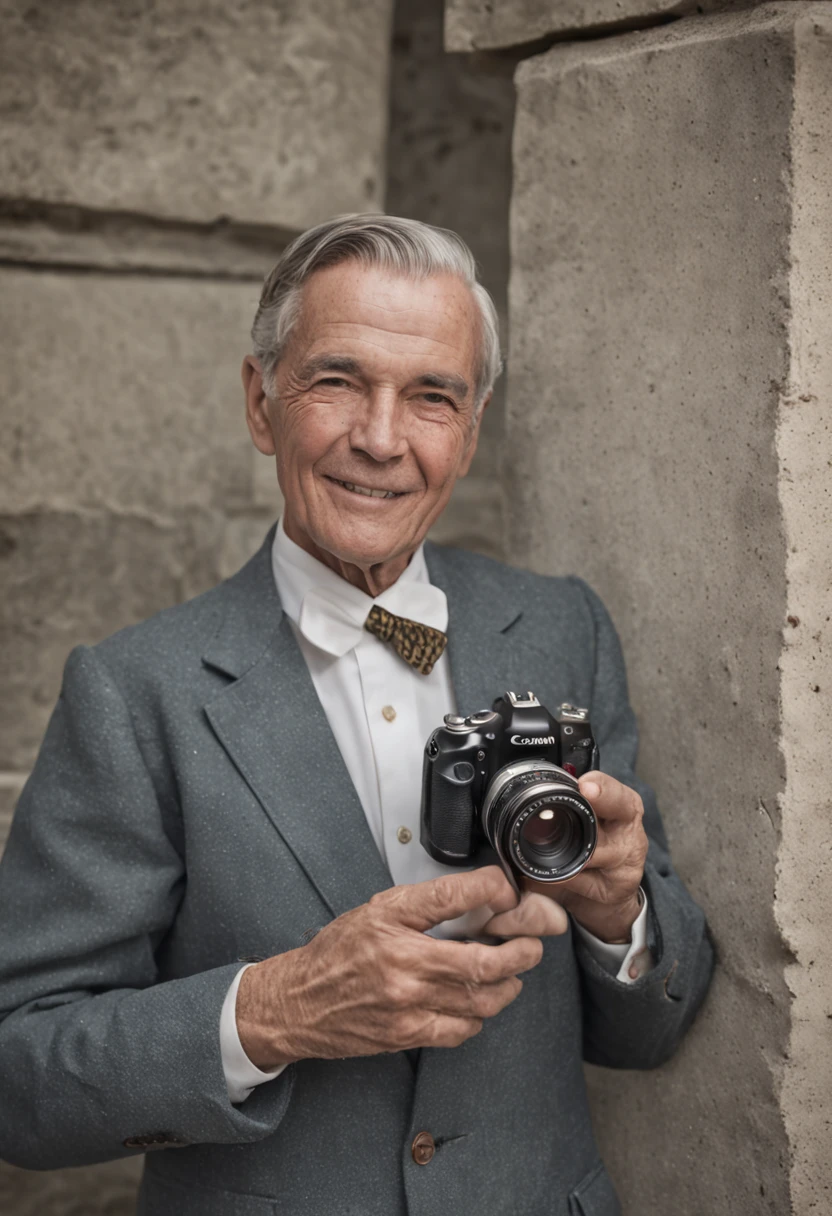 (masterpiece:1.5, best quality:1.2, low quality:0.9), fotografia realista granulada nos anos 60, homem bonito sorrindo, banco