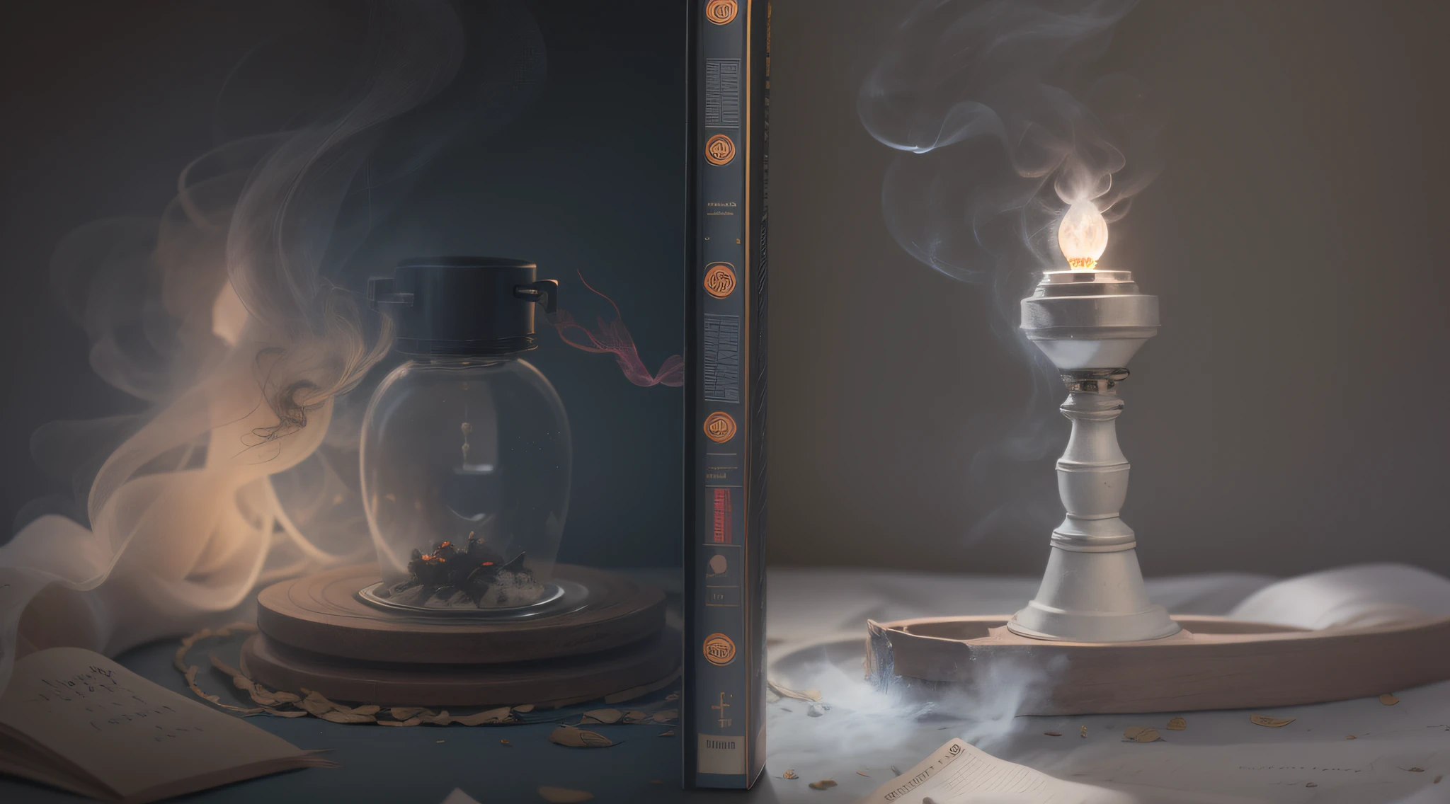 Time spells,Smoke in the mouth,Top bottom light,Fill light