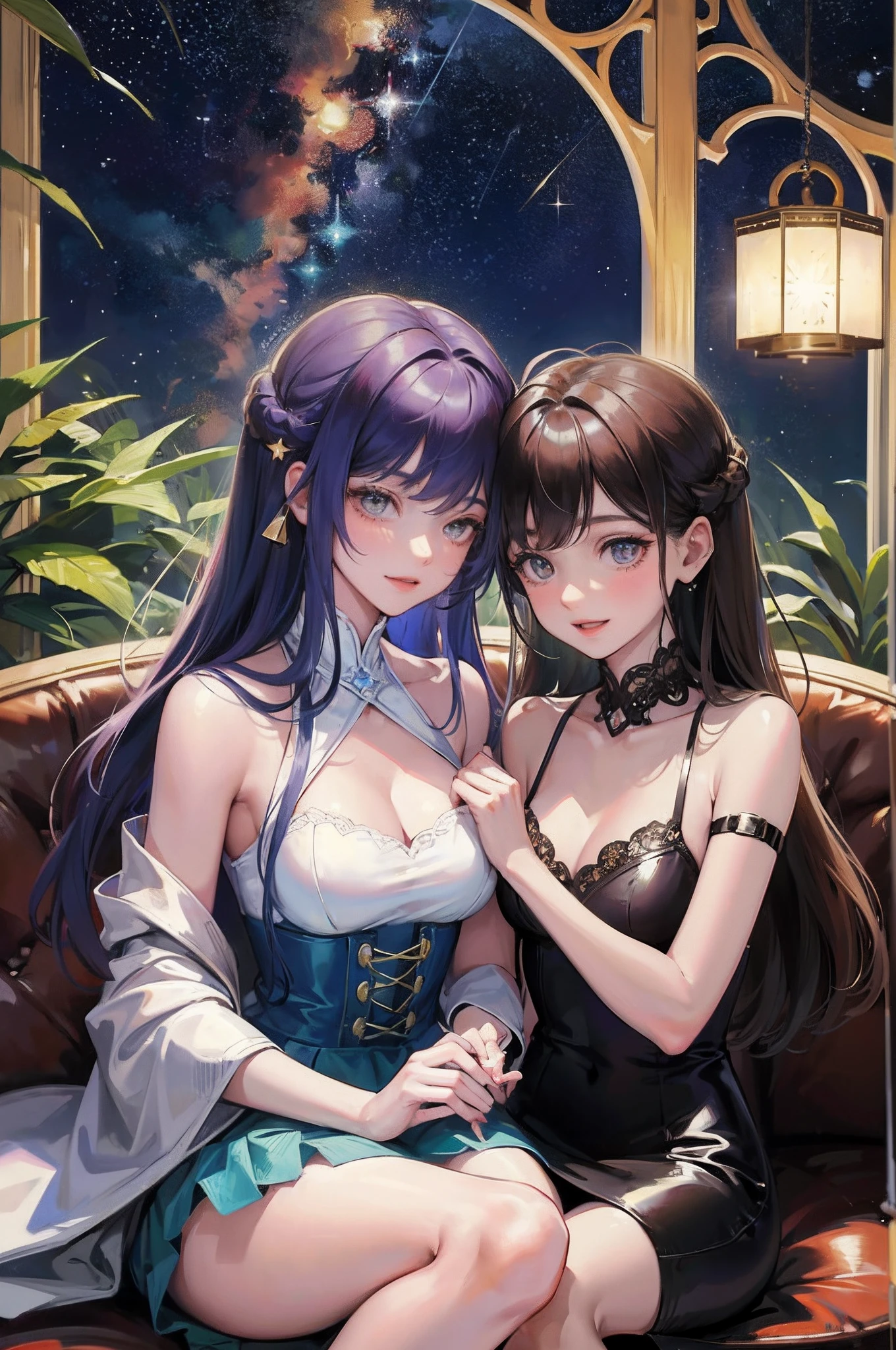 There is a seductive Anime Girl with a stunningly beautiful and detailed face, adorned in sexy lingerie that accentuates her curves. Her hair cascades in medium-length cornflower blue and cobalt blue waves, tangle-free and glossy. The intricately designed bedroom is a feast for the eyes, with every detail meticulously rendered in super-detailed characters. The room is piled up with an abundance of fresh meat, its vibrant colors and texture brought to life in extremely high resolution, 4k chiaroscuro, and ext reverso reversely reflecting the beautifully lit space. This scene is a visual masterpiece of realism and attention