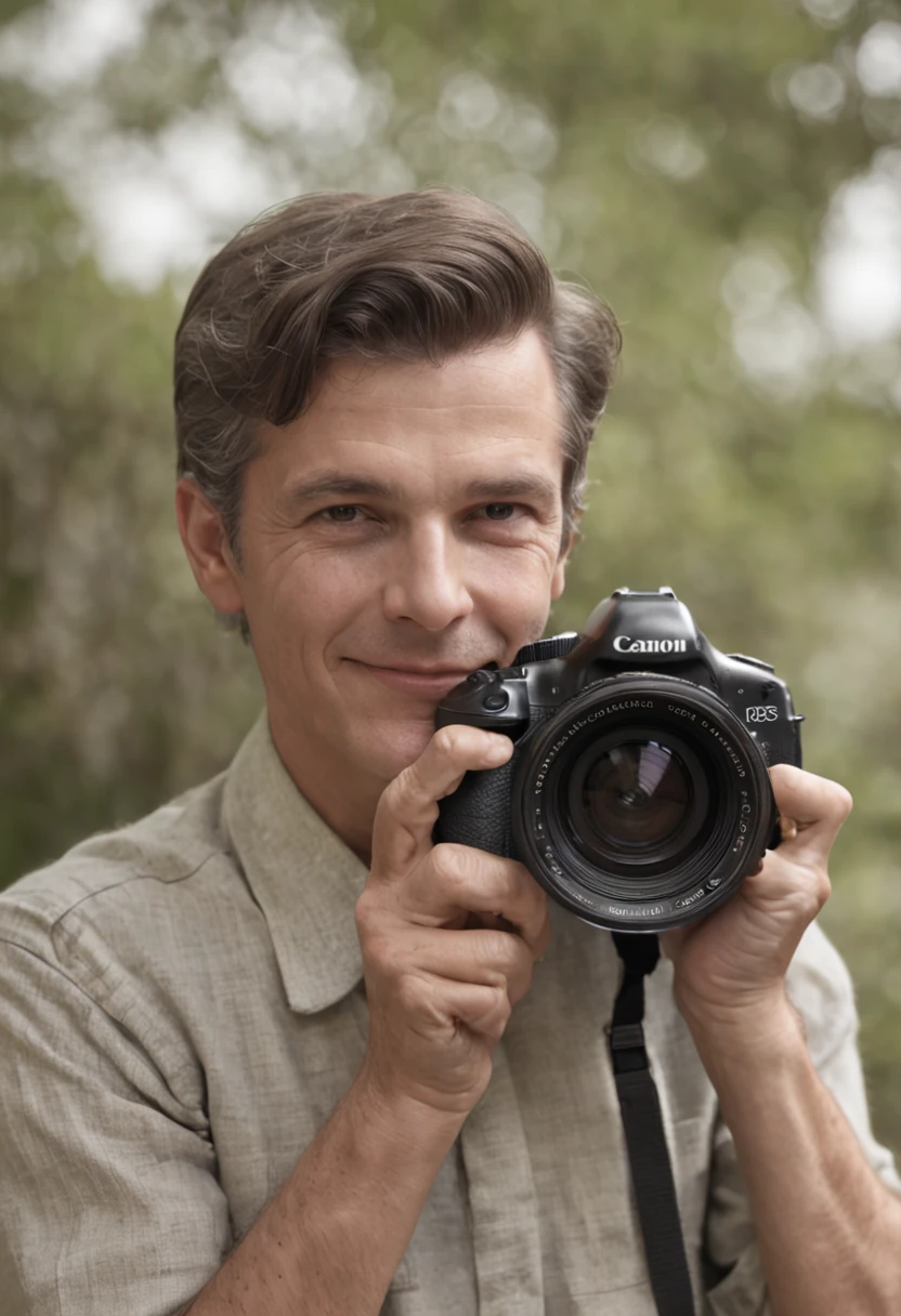 (masterpiece:1.5, best quality:1.2, low quality:0.9), fotografia realista granulada nos anos 60, homem bonito sorrindo, banco
