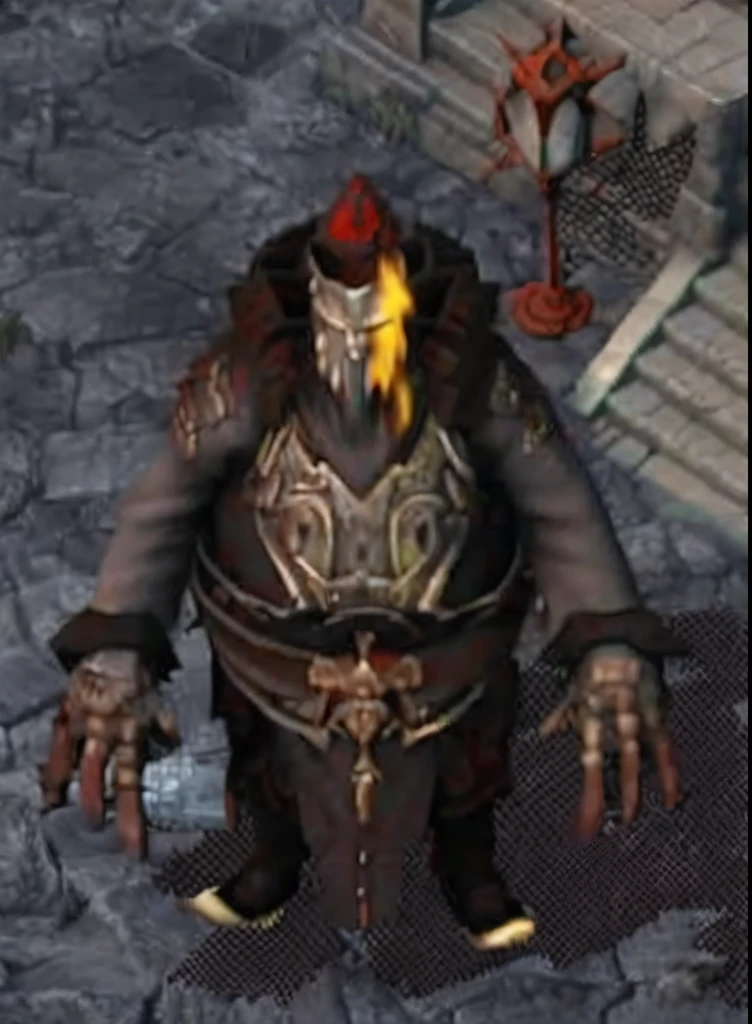 A close-up of a man standing in the street holding a fire hydrant, dagoth ur, Known in life as Volyn, Mjolnir Strogg, minotaur from path of exile, The plains escaped torment, Shield boss, Male necromancer, demon necromancer, dwarven, Dark Souls boss, undead mage, Cultists