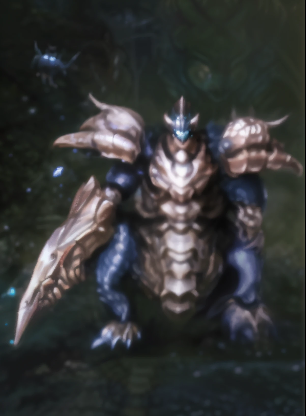 There is a very large insect that flies in the air, guyver style, zerg, zerg hydralisk, A scene from the《StarCraft》, guyver, Zerg StarCraft, guyver dark hero, Mjolnir Strogg, insect like, z'gok. 8 k hd resolution, tiger - crab creature, detailed maw, Soul Predators, great leviathan turtle