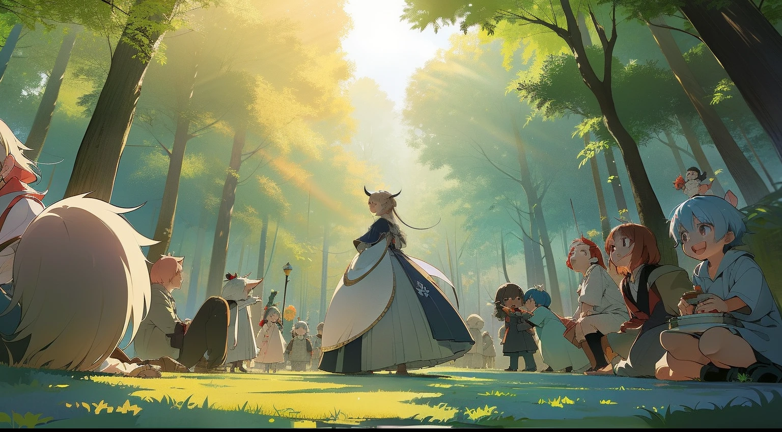 A group of adorable monster children, with fur, scales, and feathers, joyfully playing on a jungle gym in a magical forest clearing. Medium: Ultra-realistic, high-resolution 16k photography. Style: A whimsical blend of Studio Ghibli's enchanting worlds and National Geographic's wildlife photography. Lighting: Golden hour sunlight filtering through the canopy of leaves, casting dappled shadows. Colors: Vibrant and saturated, with a palette inspired by Hayao Miyazaki's films. Composition: Shot with a Canon EOS-1D X Mark III, using a 24-70mm f/2.8 lens, ISO 100, shutter speed 1/250, capturing the scene in a wide-angle view to include both the jungle gym and the surrounding forest. --ar 16:9 --v 5.1 --style raw --q 2 --s 750