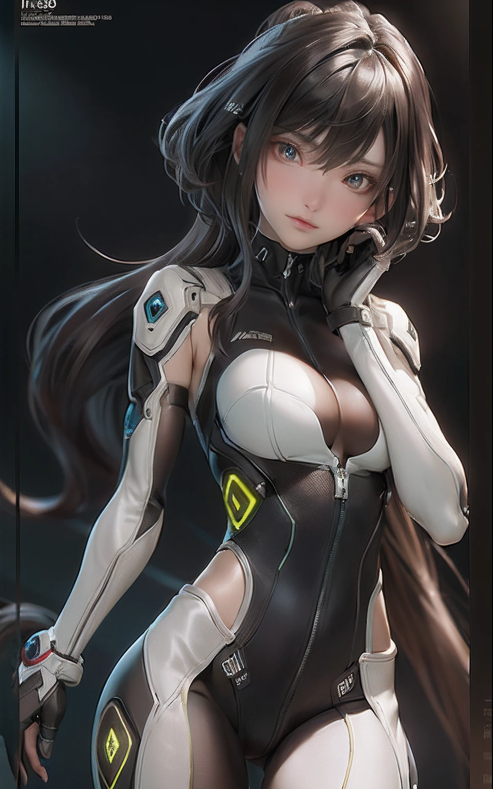 ((Best Quality)), (Masterpiece)), (Details: 1.4), 3D, Beautiful Cyberpunk Woman Image, Brown Hair, Brown Eyes, Dynamic Pose, Dynamic Angle, HDR (High Dynamic Range), Ray Tracing, NVIDIA RTX, Super Resolution, Unreal 5, Subsurface Scattering, PBR Texturing, Post-Processing, Anisotropic Filtering, Depth of Field, Maximum Clarity and Sharpness, Multilayer Textures, Albedo and Specular Maps, Surface Shading, Accurate Simulation of Light-Material Interactions, Perfect Proportions, Octane Rendering, Two-Tone Lighting, Wide Aperture, Low ISO, White Balance, Rule of Thirds, 8K RAW,