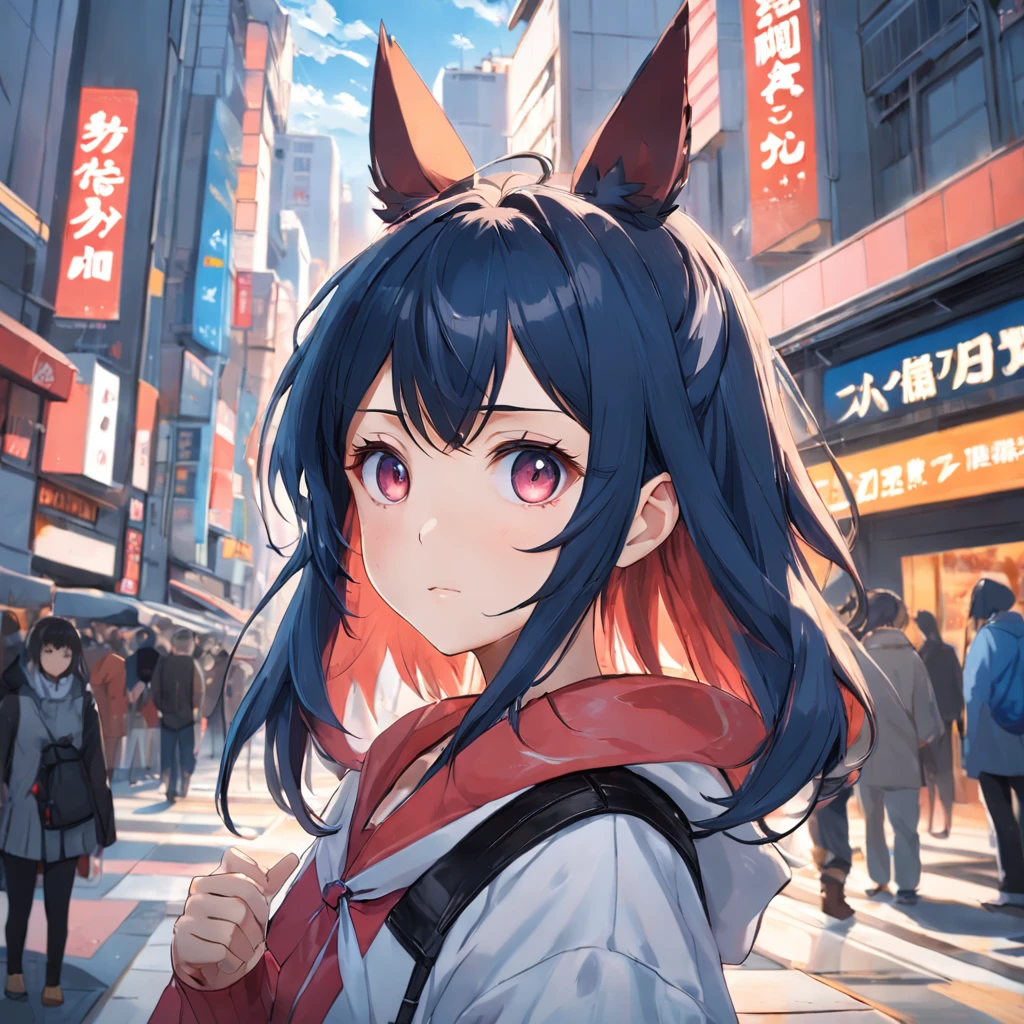 There was a woman standing in the street with a camera, Realistic anime 3 D style, 8K selfie photos, a beautiful anime portrait, Photorealistic anime, Anime style. 8K, realistic anime artstyle, Stunning anime face portrait, anime realism style, Kawaii realistic portrait, 3 d anime realistic, portrait anime girl, realistic art style, Anime style 4k