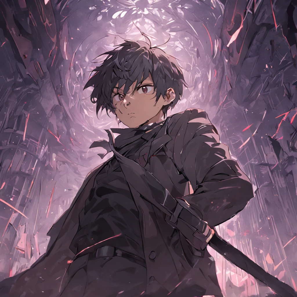 4K,   ,middle aged man，Big back，Black and white hair，wounded，Stick to the wall，Fall to the ground，bleed，wind coat，Business suit，irate ，Exaggerated expressions，two tone color hair， Detailed face, Detailed background,  Inside the museum，Detailed interior background，The contour is sharp