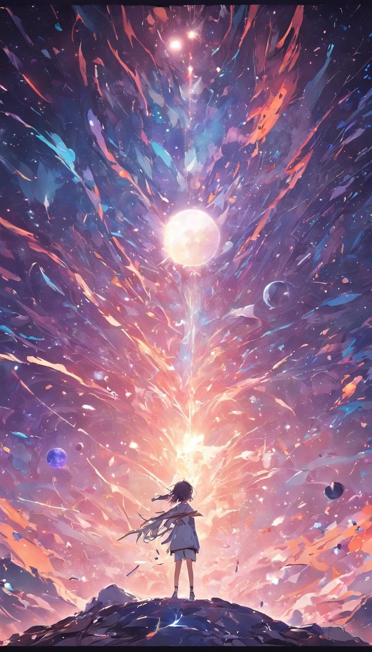 (White background:1.4),(paper art:1.3, Quilted Paper Art:1.2),( Reasonable design, Clear lines, High Sharpness,Best Quality, Very detailed, masutepiece, Movie Light Effects, 4K ),More detailed images of outer space、planets and galaxies、Vast Outer Space、Appearances in films、Movie light source、over exposure、8K