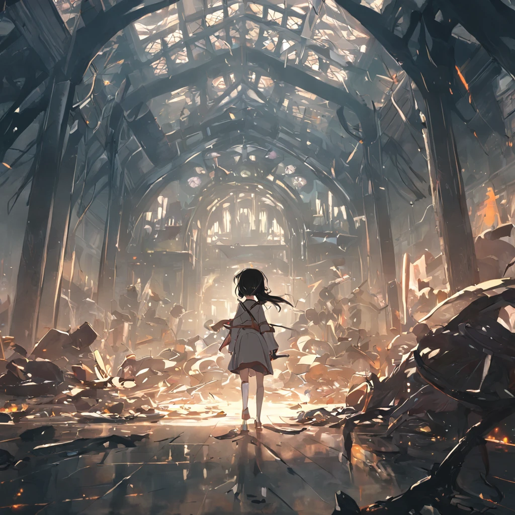 4K, Inside the museum,A wide variety of people and animals,Run on the ground,废墟,wreckage,