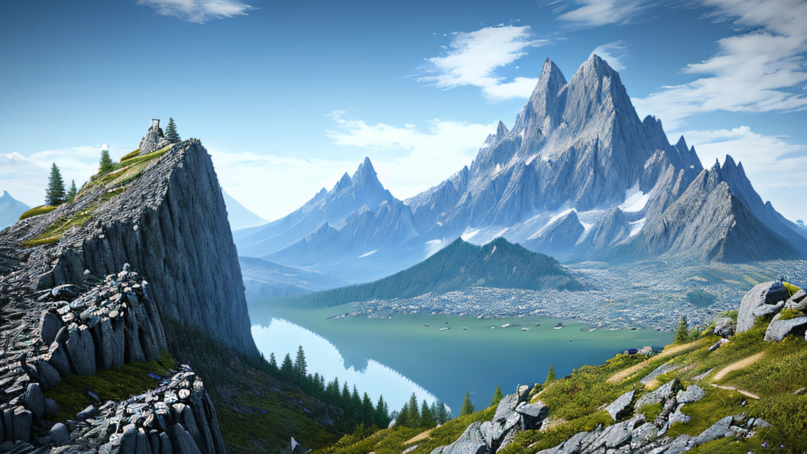 columnar mountain, artstation, hyperdetailed, ultra hd