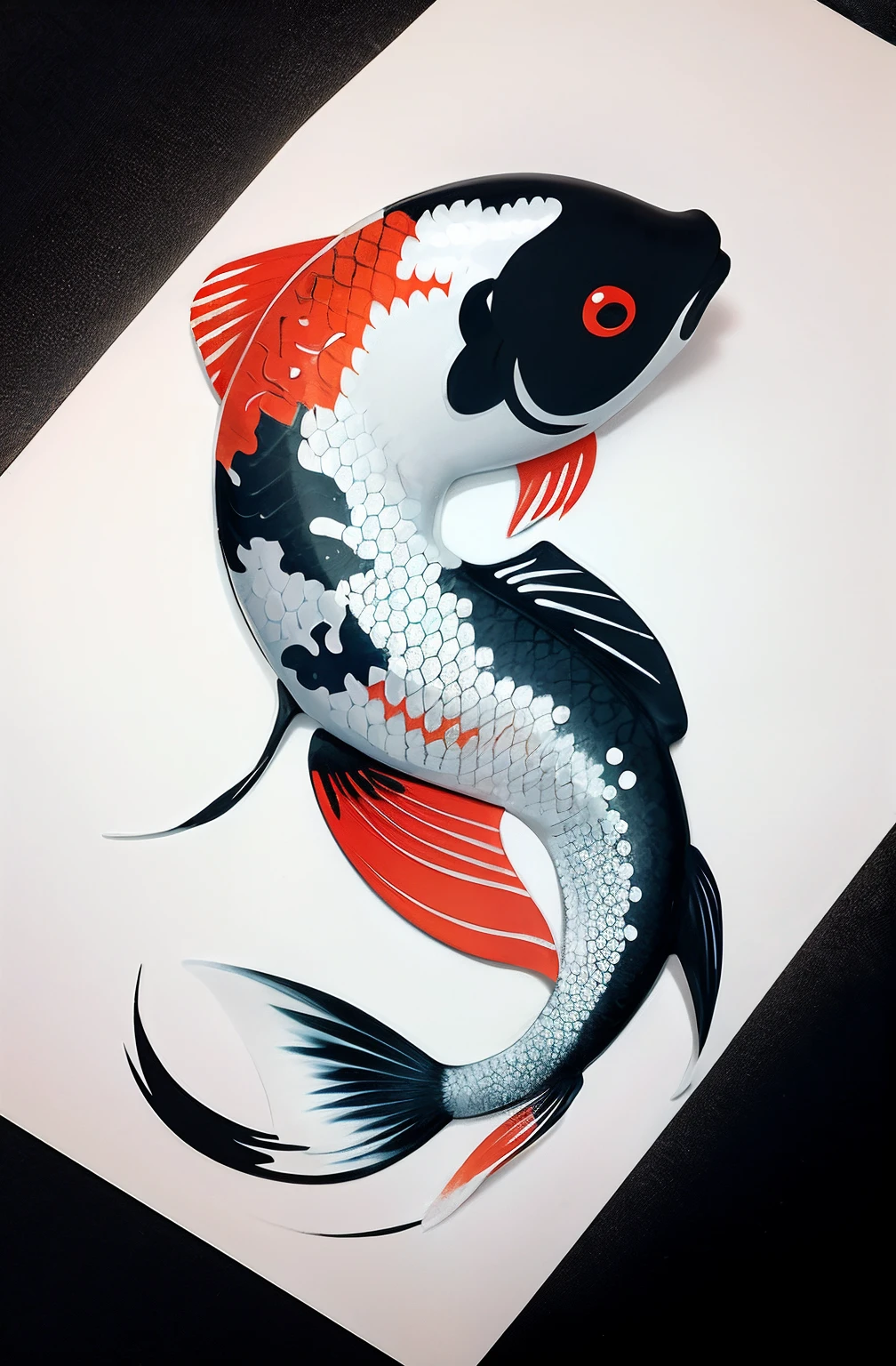 Create an image with a graceful koi fish silhouette, representing the beauty and quality of your koi brand.