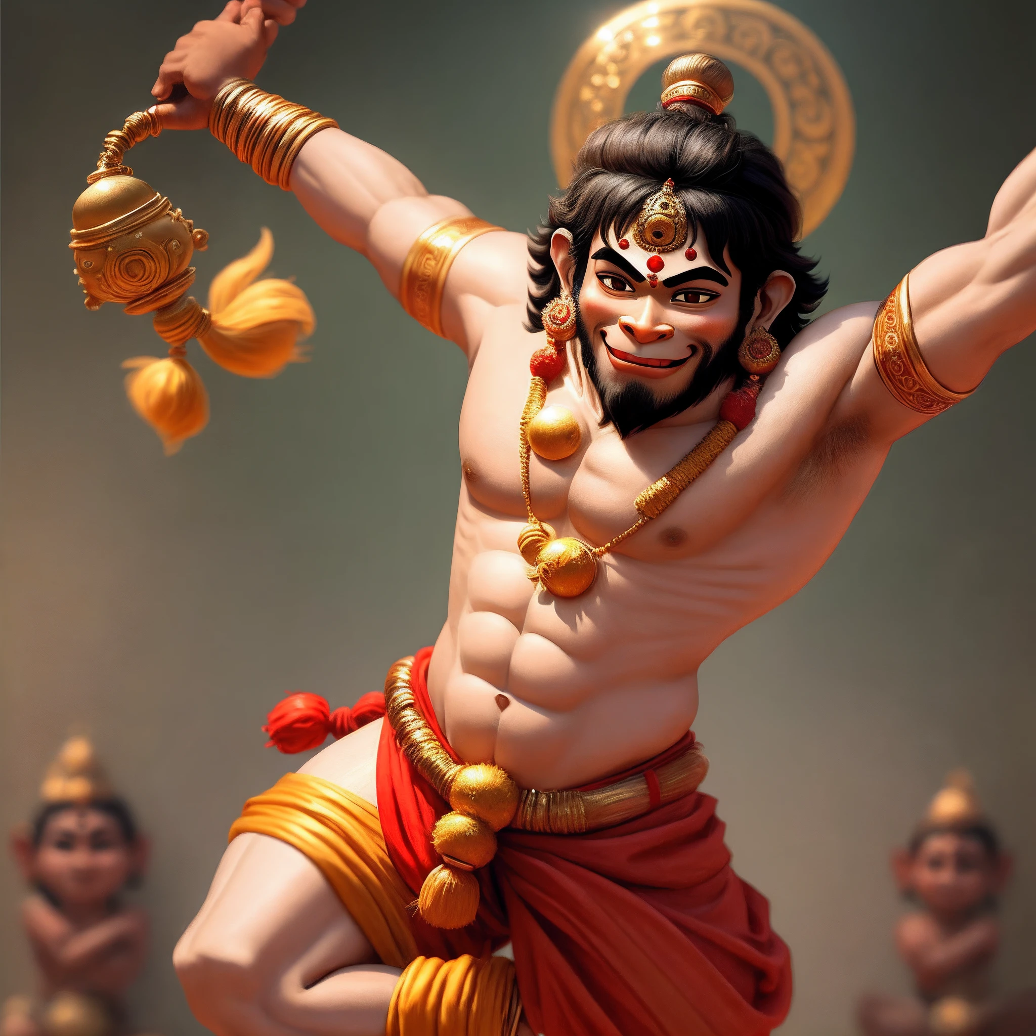 Lord Hanuman dancing with kamandal