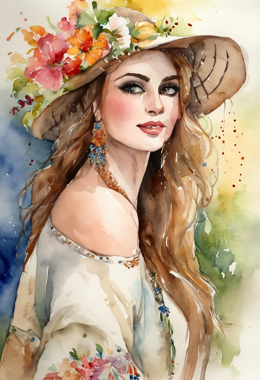 Make a watercolor painting of Miss Fortune