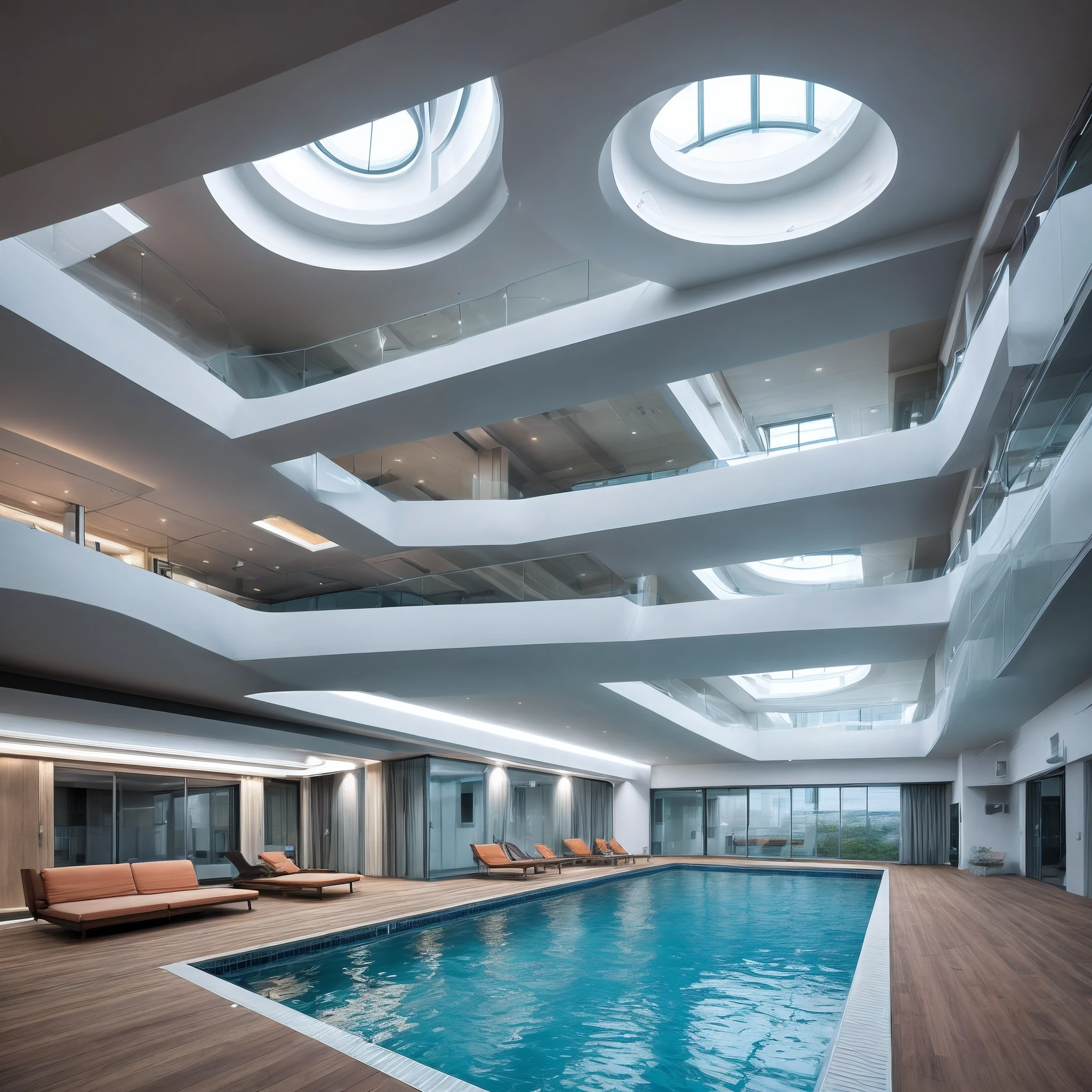 Written by Frutiger Aero Room Pool　modern　architectural　Future